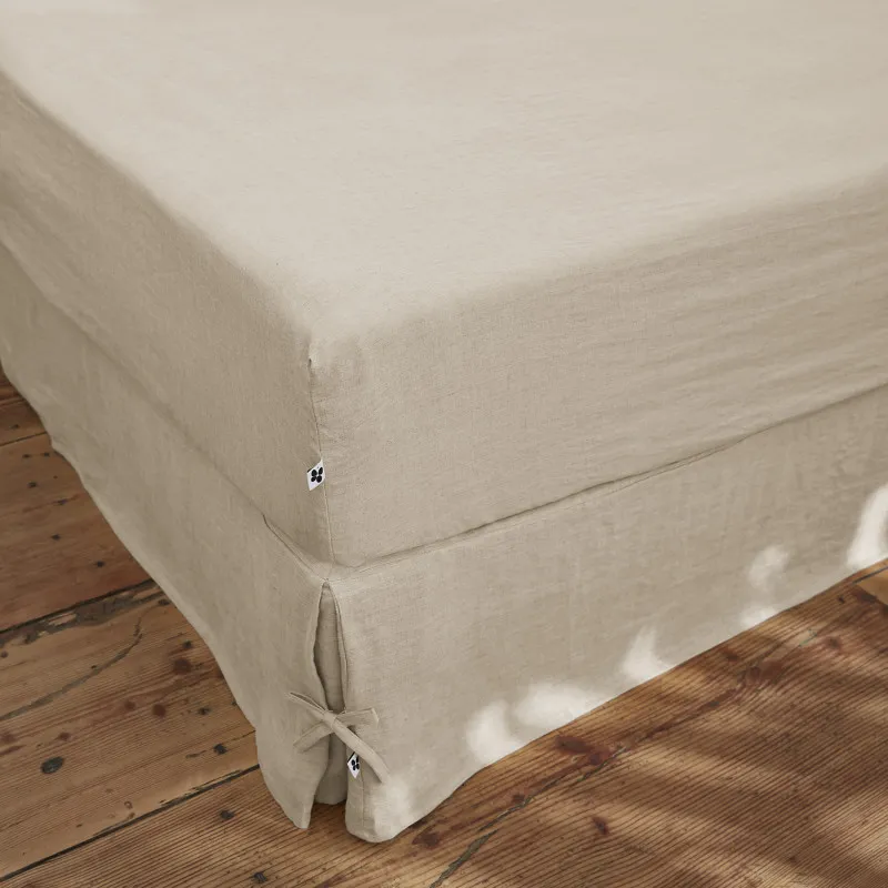 Drap housse "soline" toutes dimensions lin lavé Beige