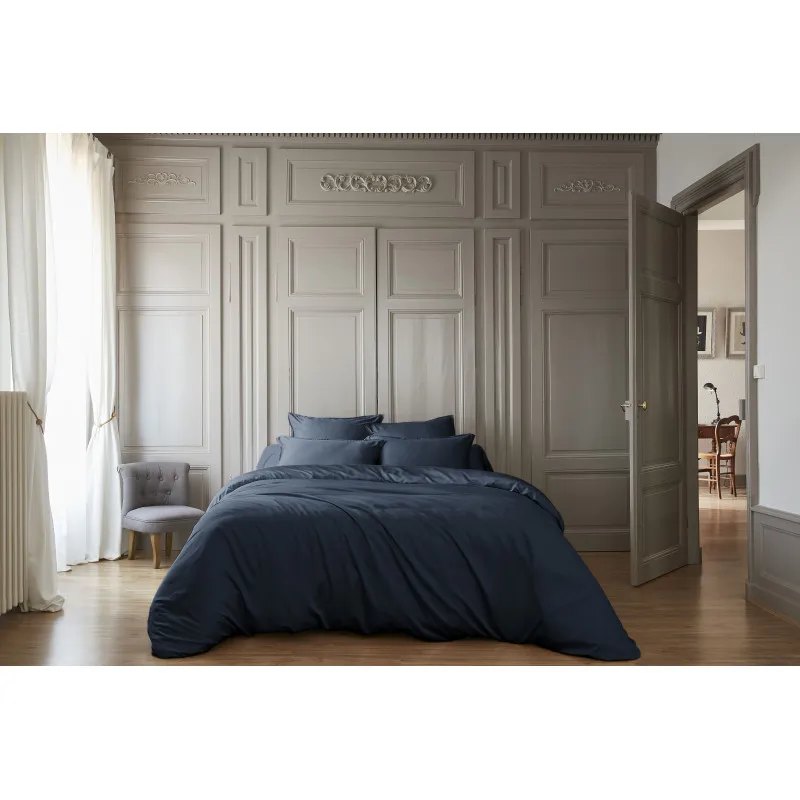 Housse de couette "salomé" viscose de bambou 120 fils/cm² Bleu