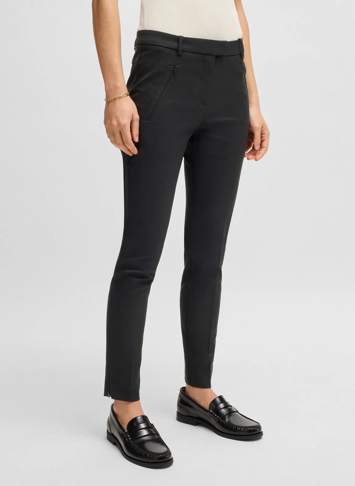 Pantalon carotte taille basse Noir