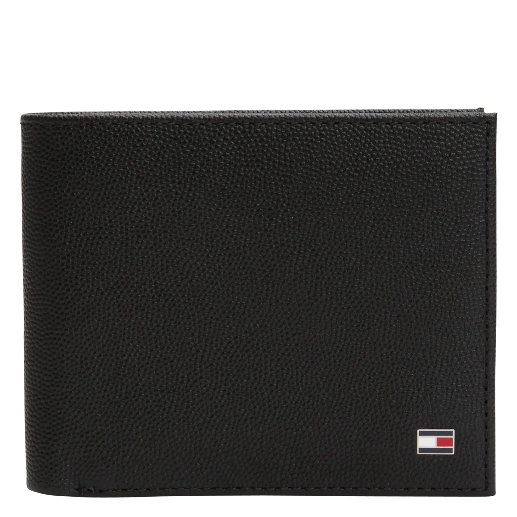 Portefeuille uni en cuir Noir