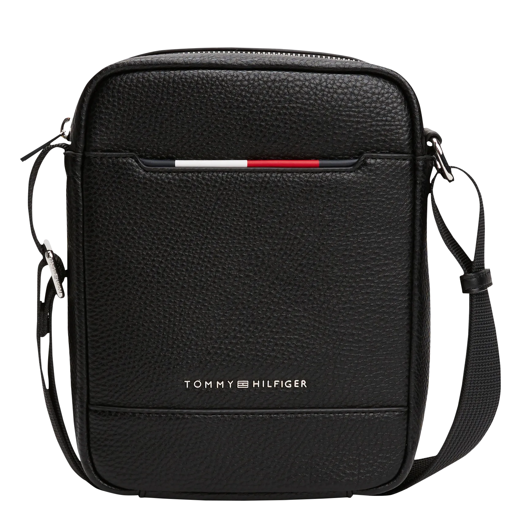 Sac bandoulière zippé effet grainé Noir