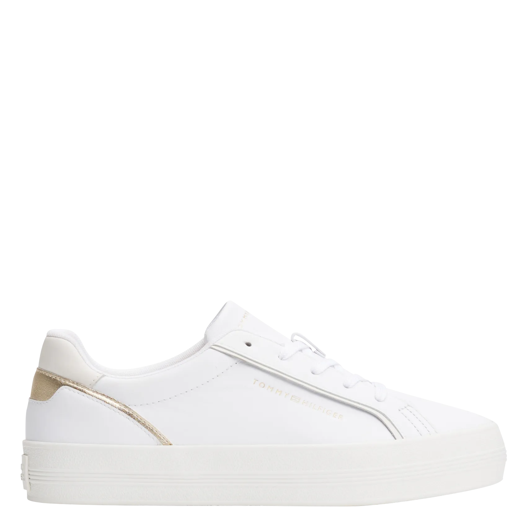 Baskets basses en cuir Doré