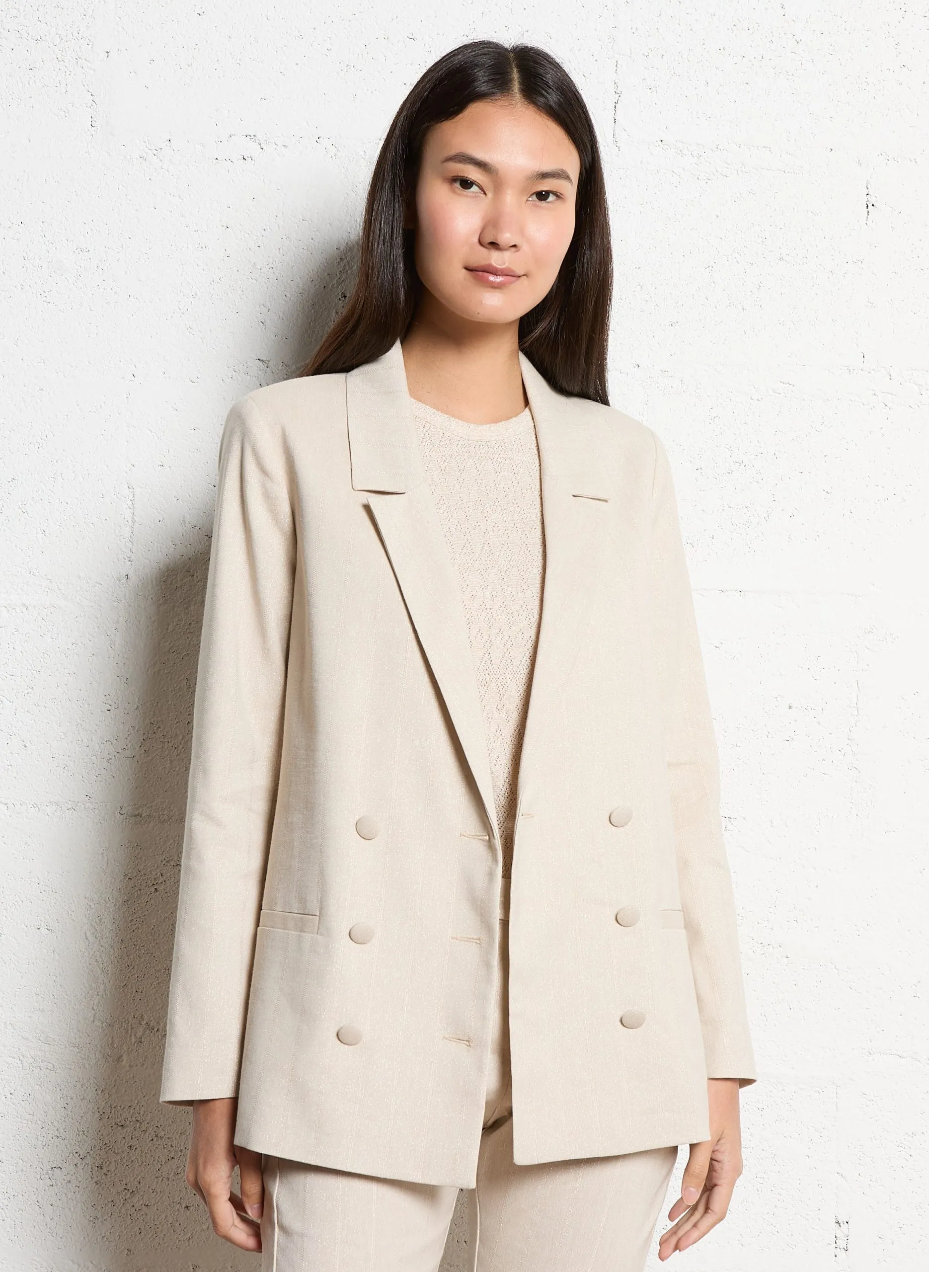 Veste de tailleur ajustée Blanc