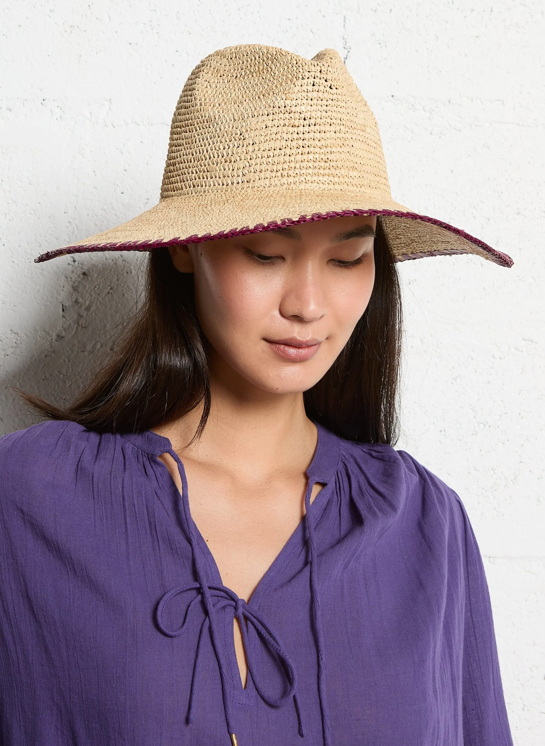 Chapeau tissé en raphia Beige MANILA