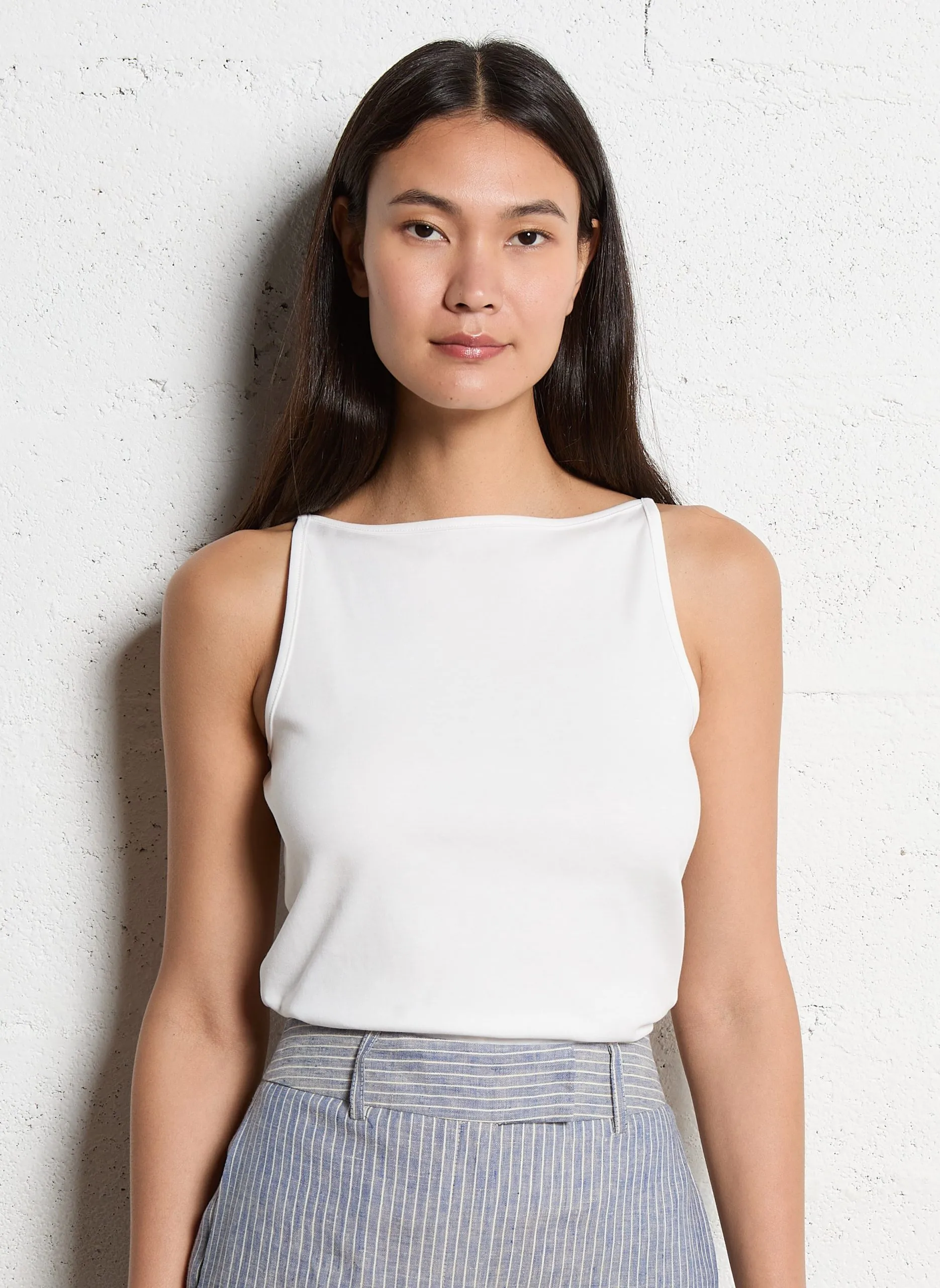 Top droit en coton Blanc ACHILLE