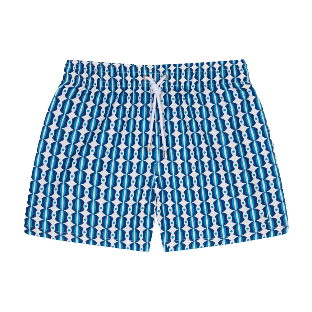 Short de bain imprimé ceinture élastique Bleu SALENTO