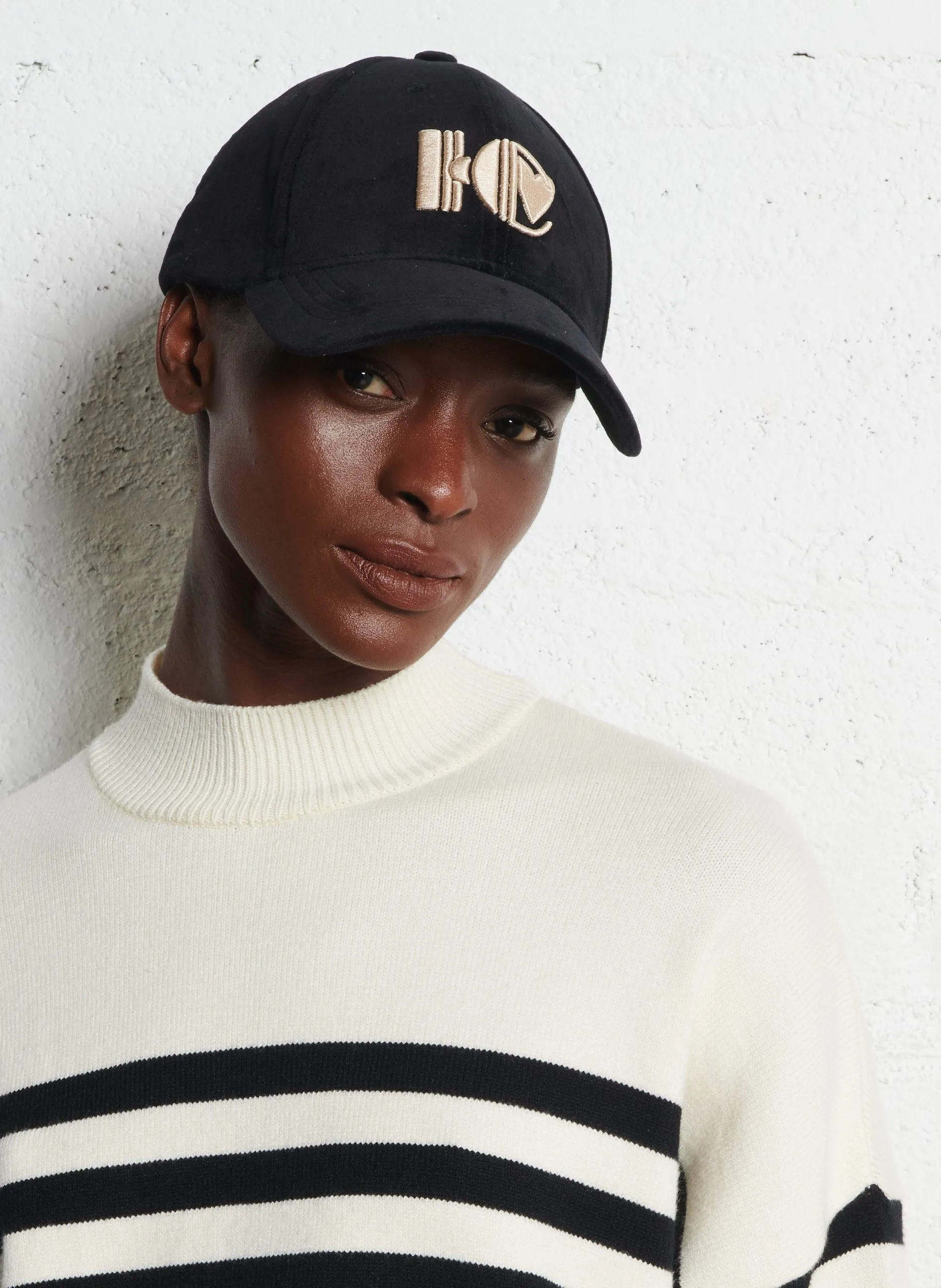 Casquette en coton mélangé Noir