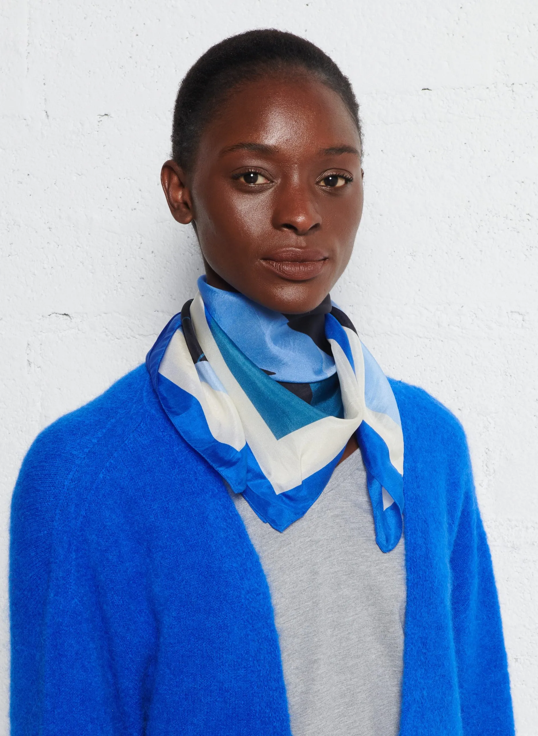 Foulard en soie Bleu AURORA