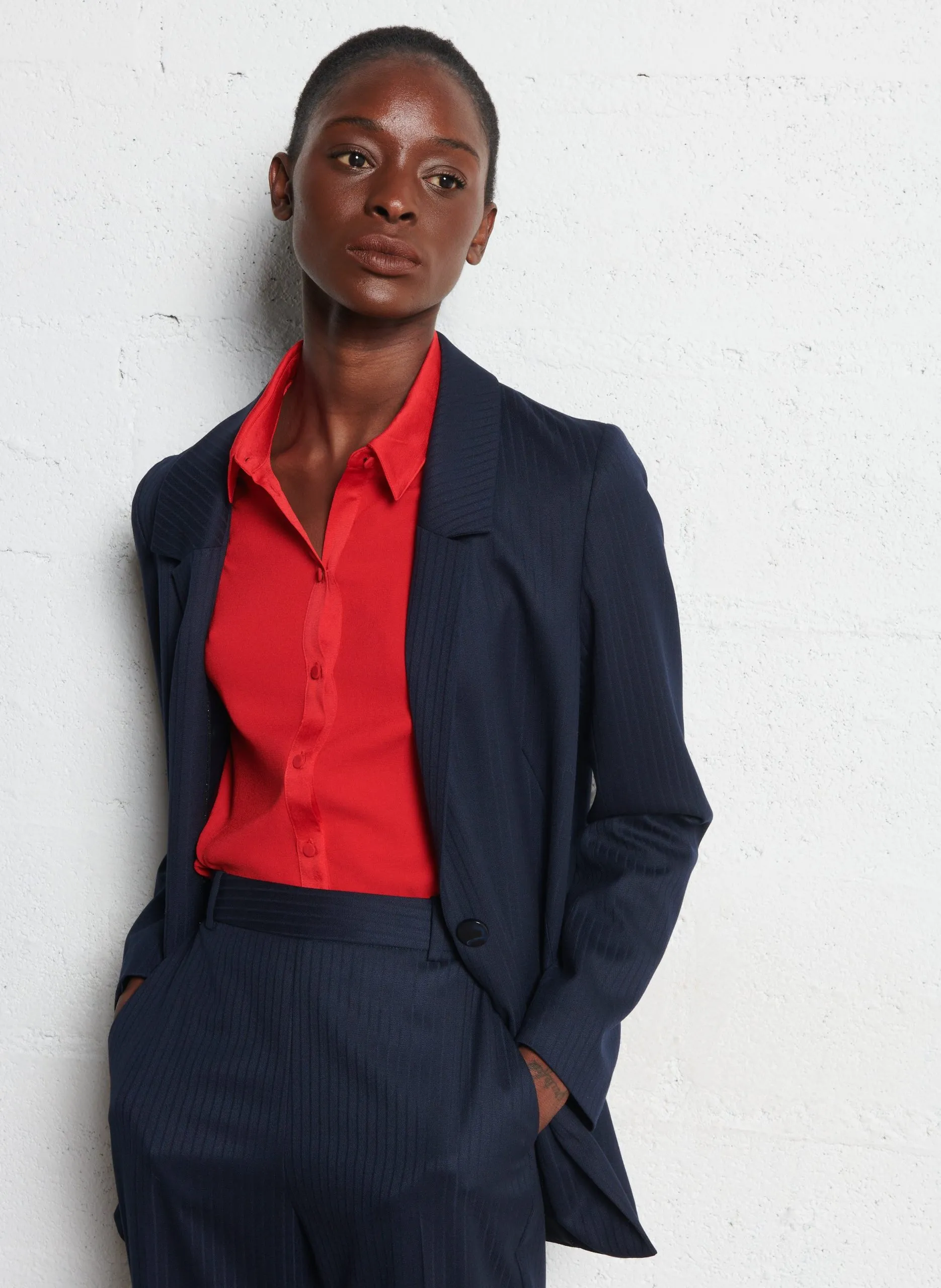 Veste de tailleur droite Bleu VANITY