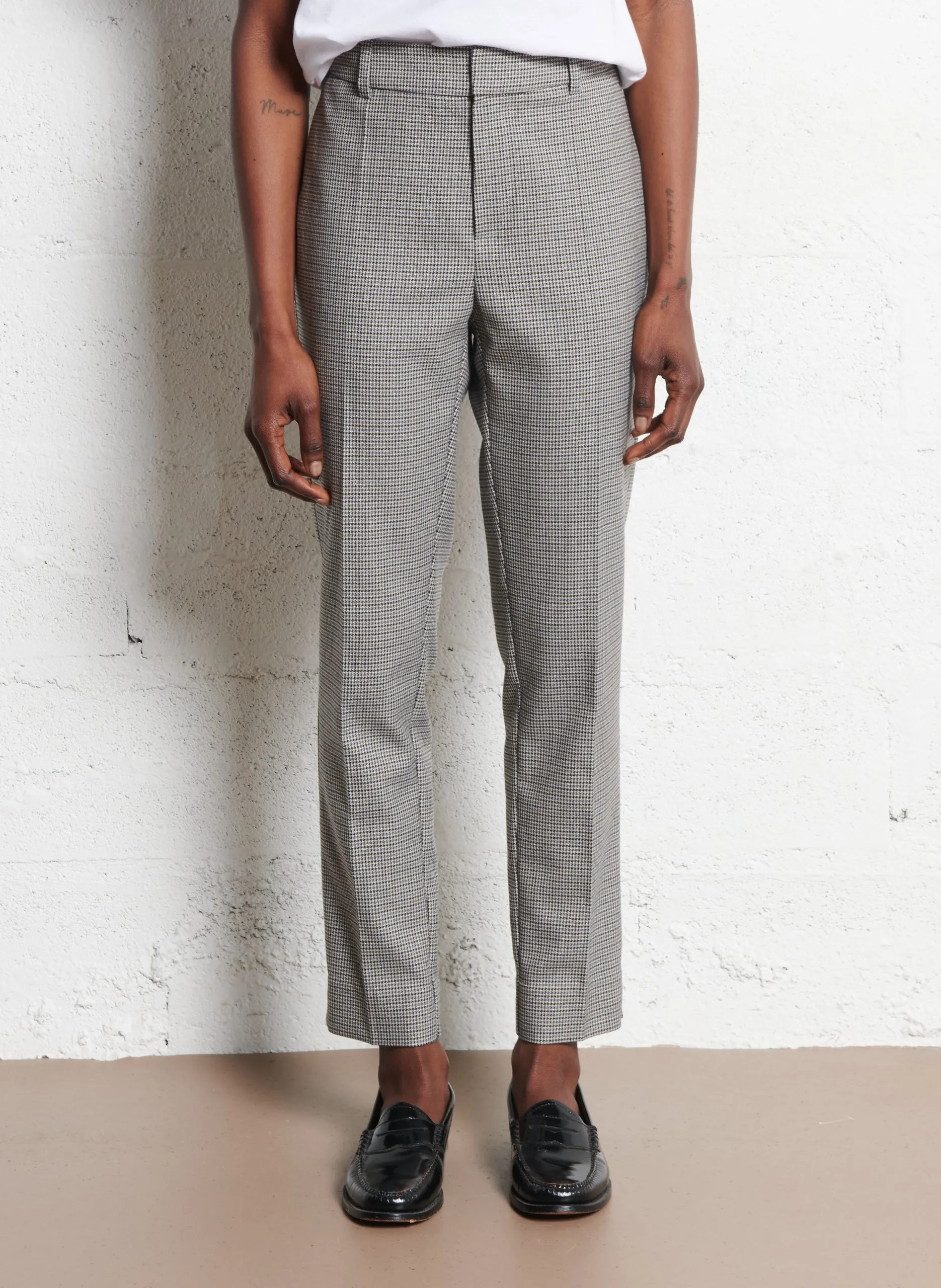 Pantalon à pinces imprimé Bleu