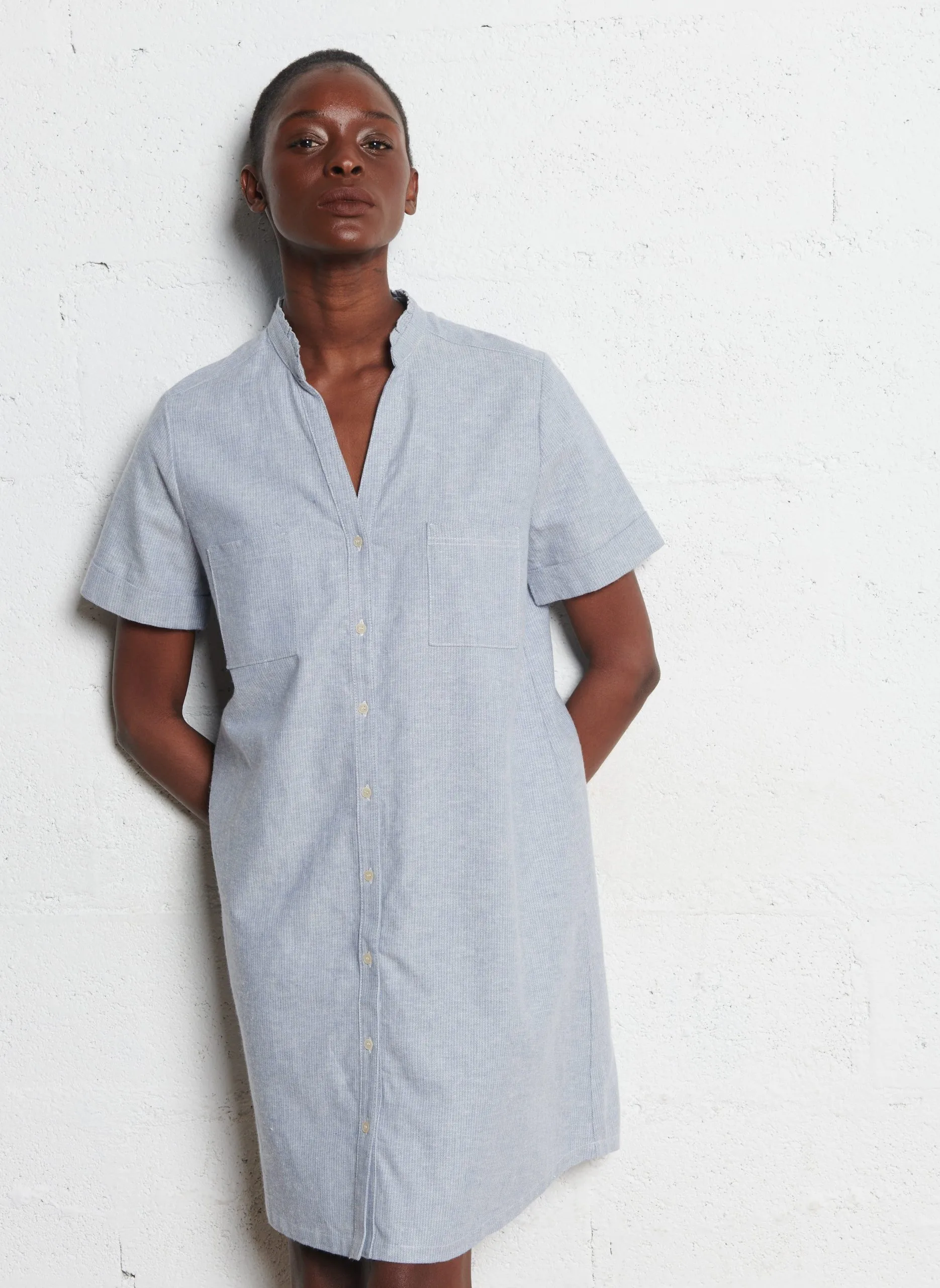 Robe courte rayée Bleu