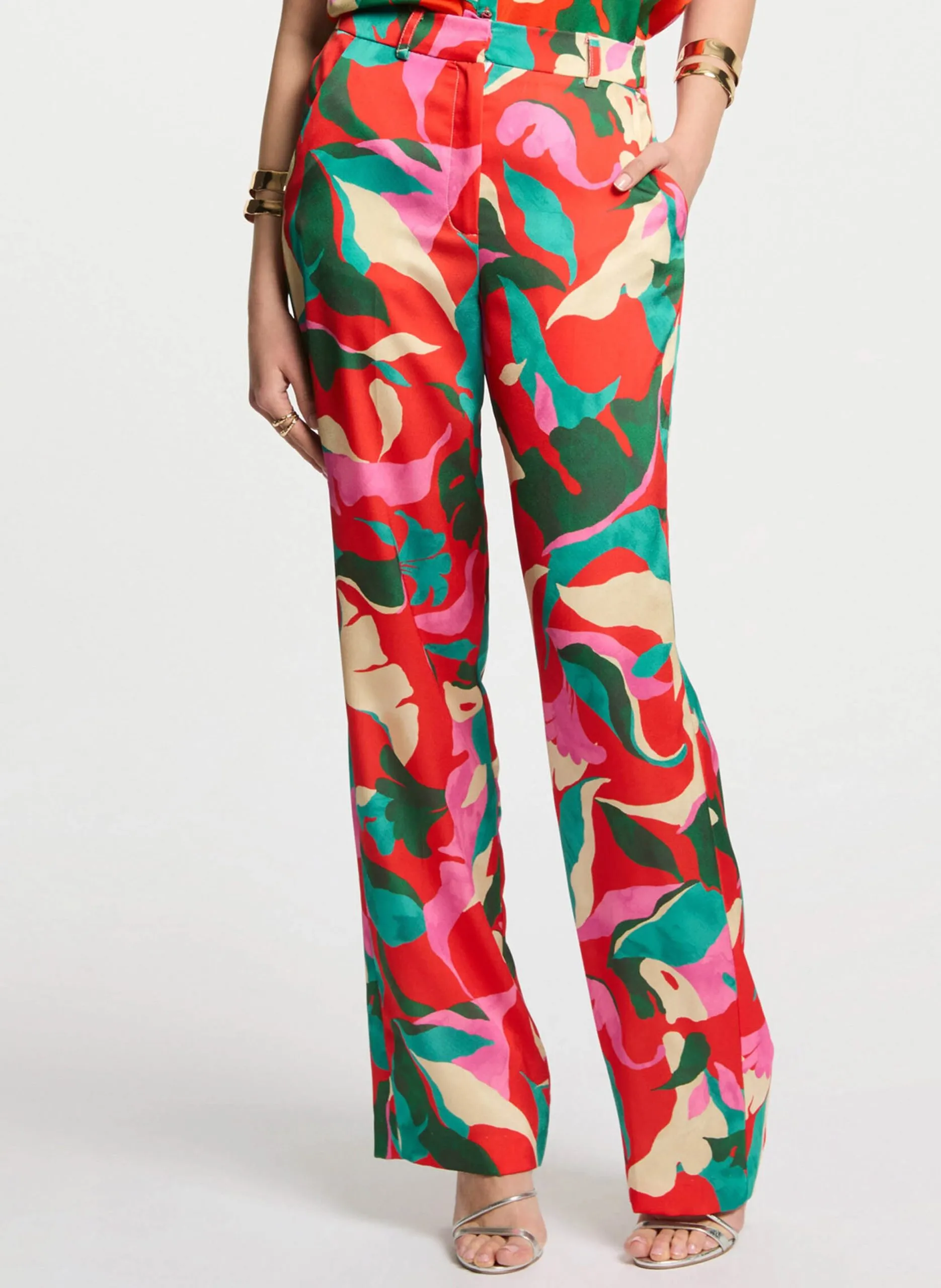 Pantalon droit imprimé Multicolore 251-PROU.F