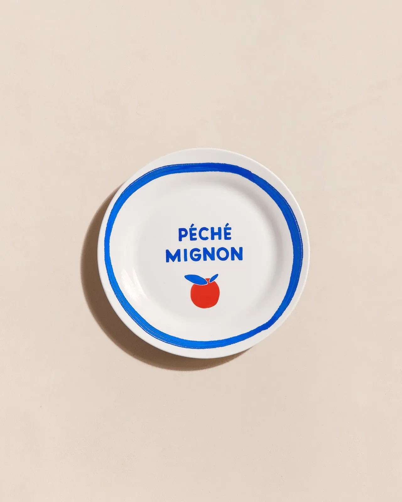 L'assiette à dessert péché mignon en porcelaine Blanc