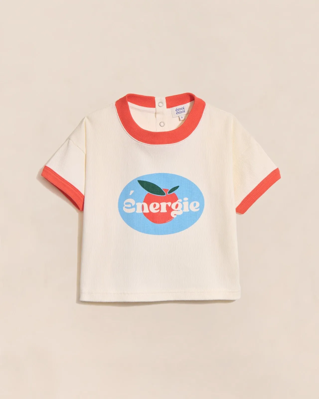 Le t-shirt energie en coton bio côtelé Blanc