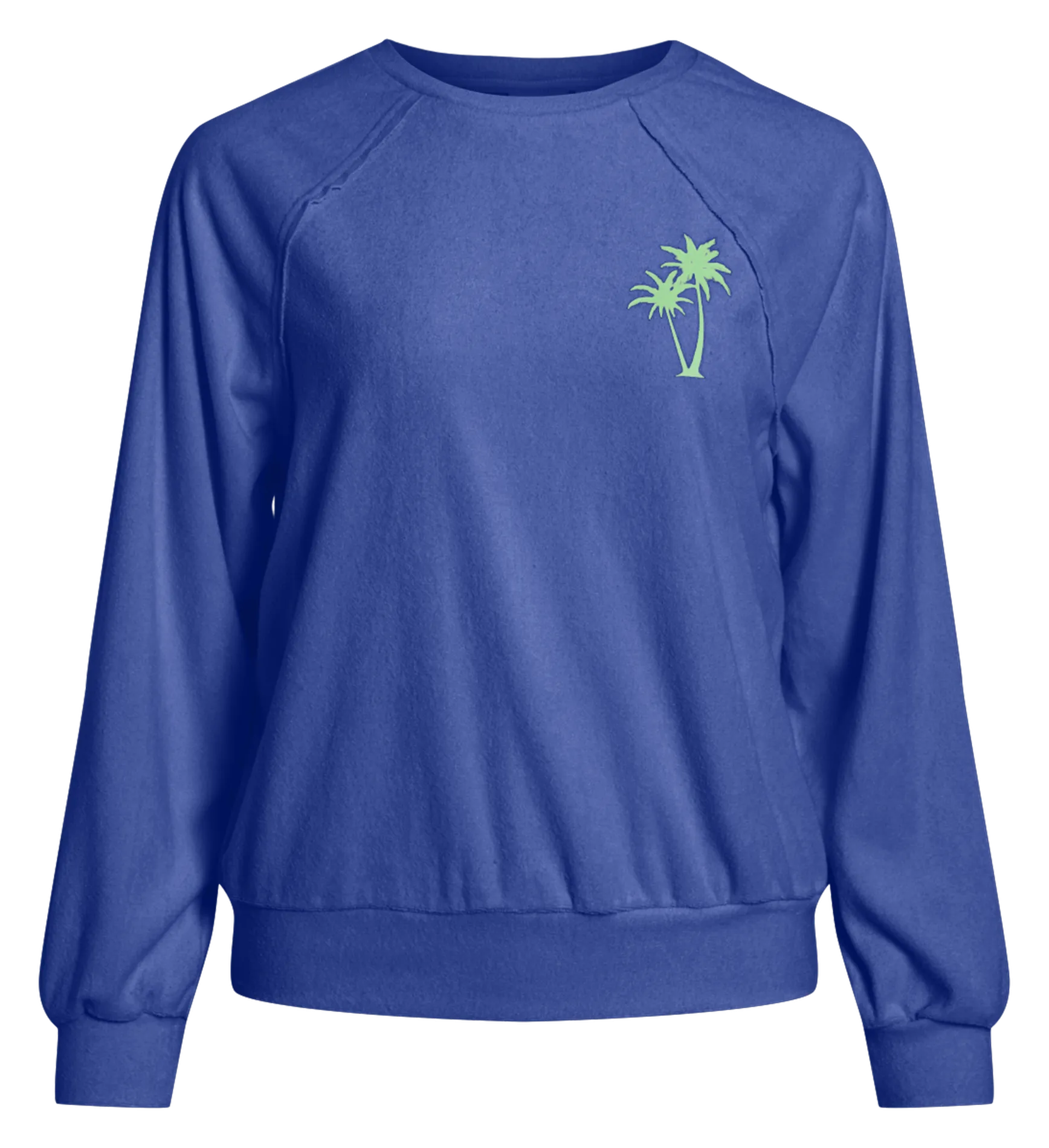 Sweat col rond en coton élangé Bleu