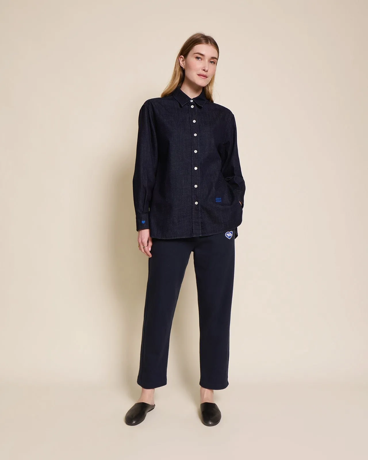 Le pantalon phoenix en coton bio côtelé Bleu