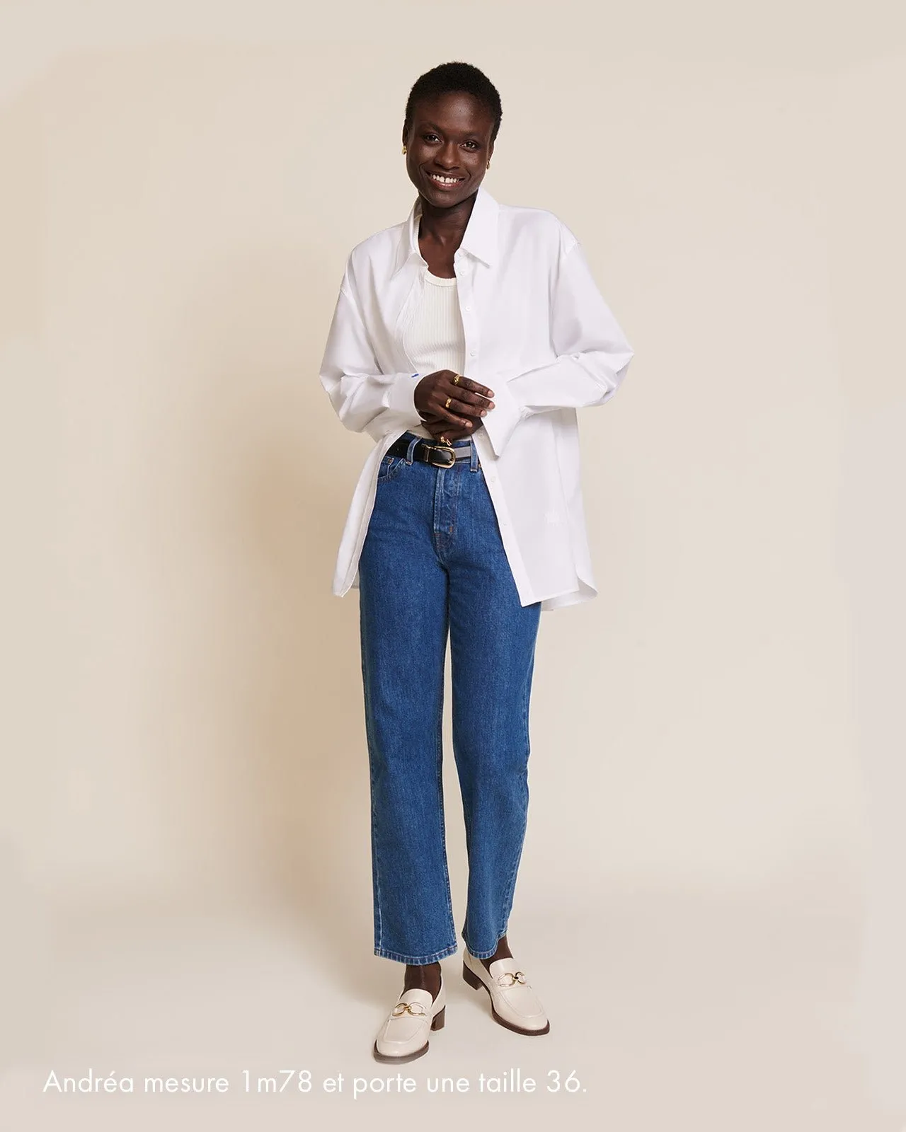 Le jean droit bleu Bleu