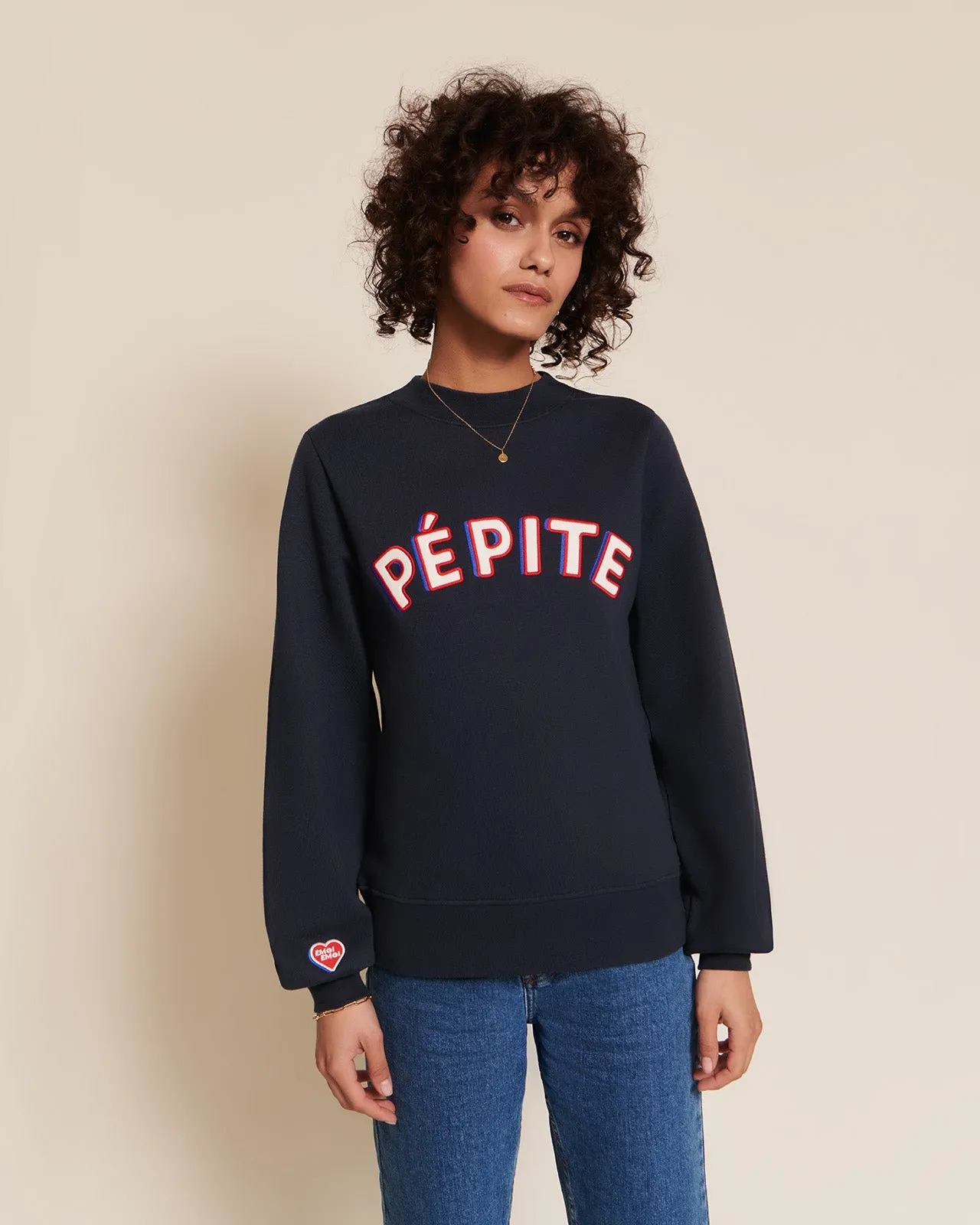 Le sweat pépite en coton bio Bleu