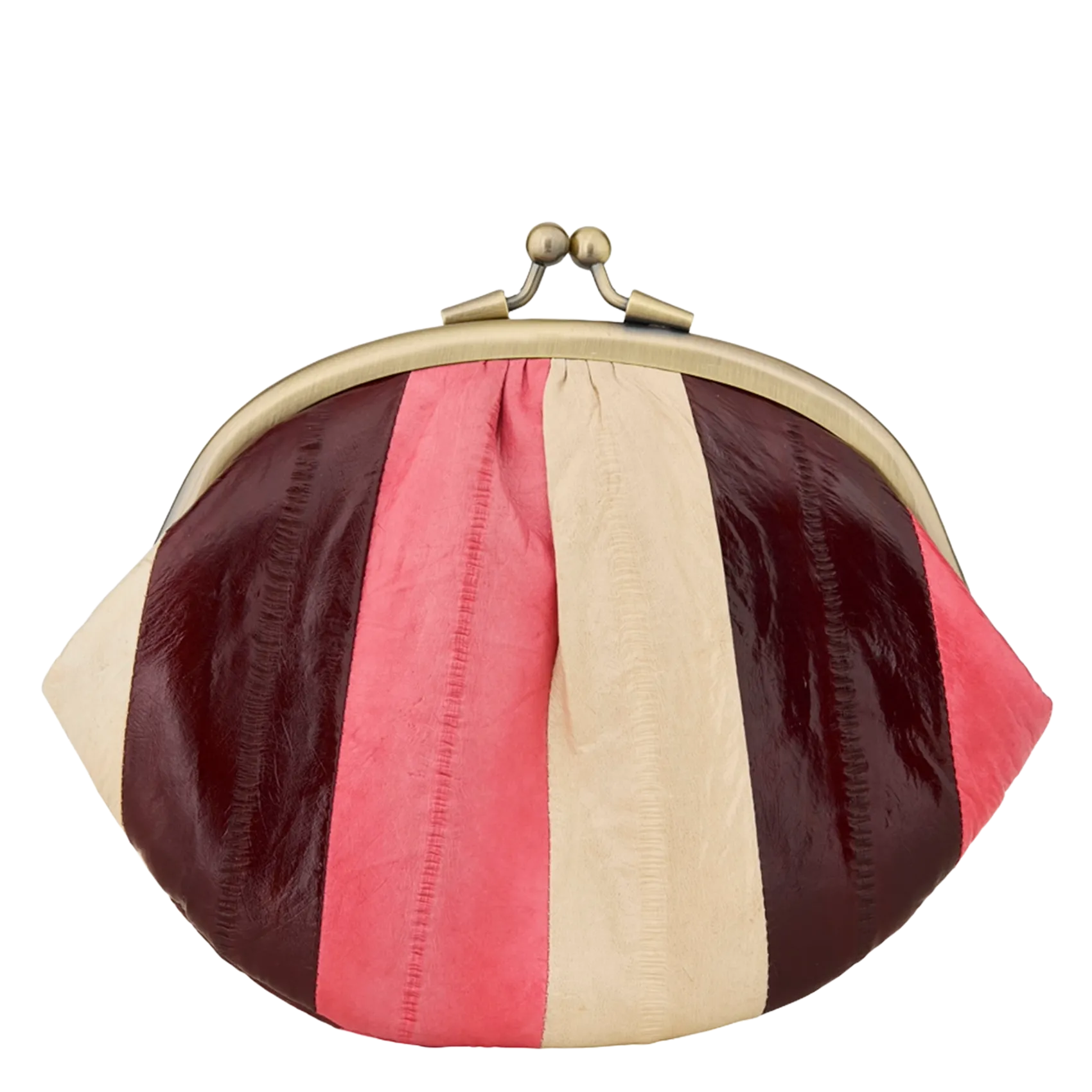 Porte-monnaie en cuir rayé Multicolore