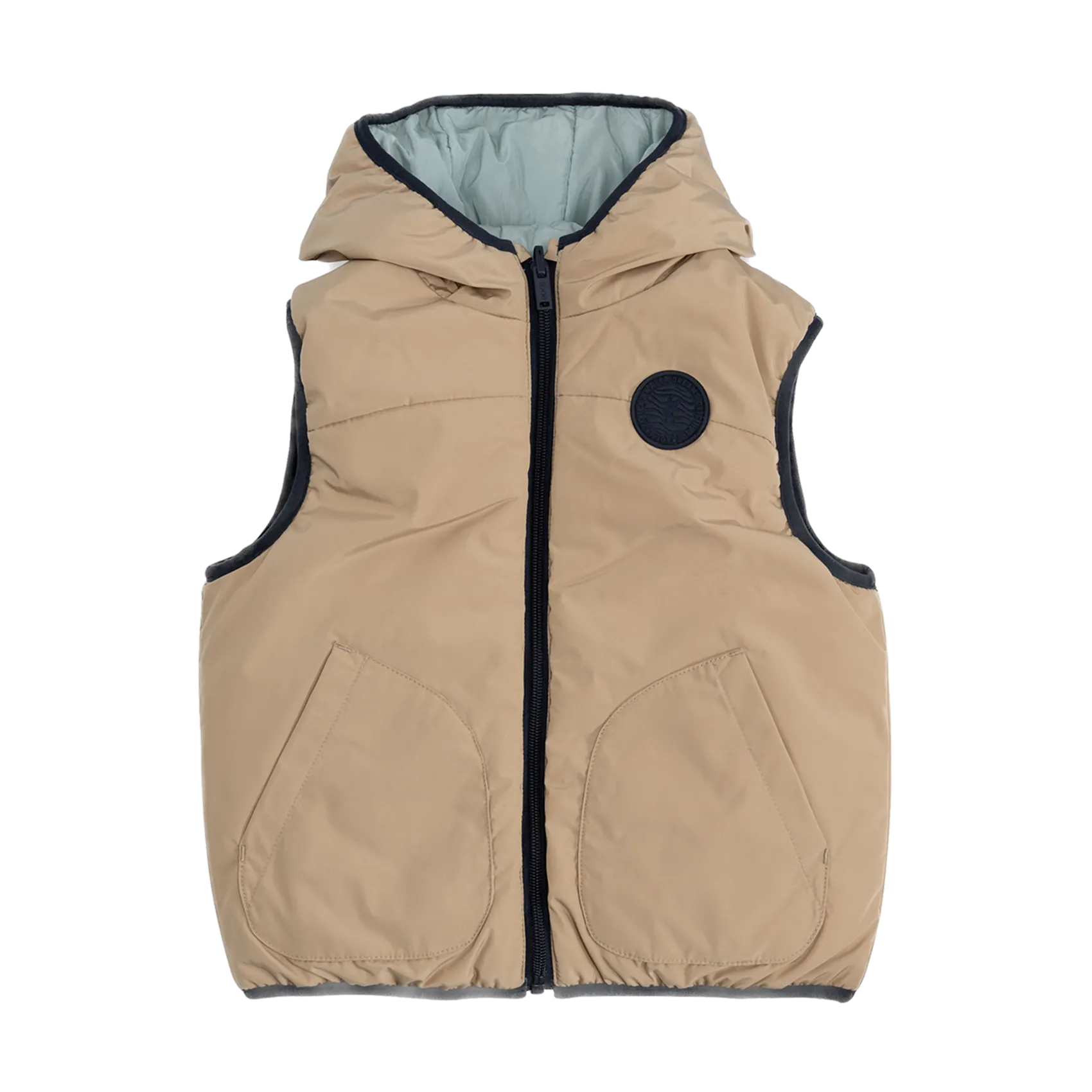 Doudoune sans manches réversible Beige