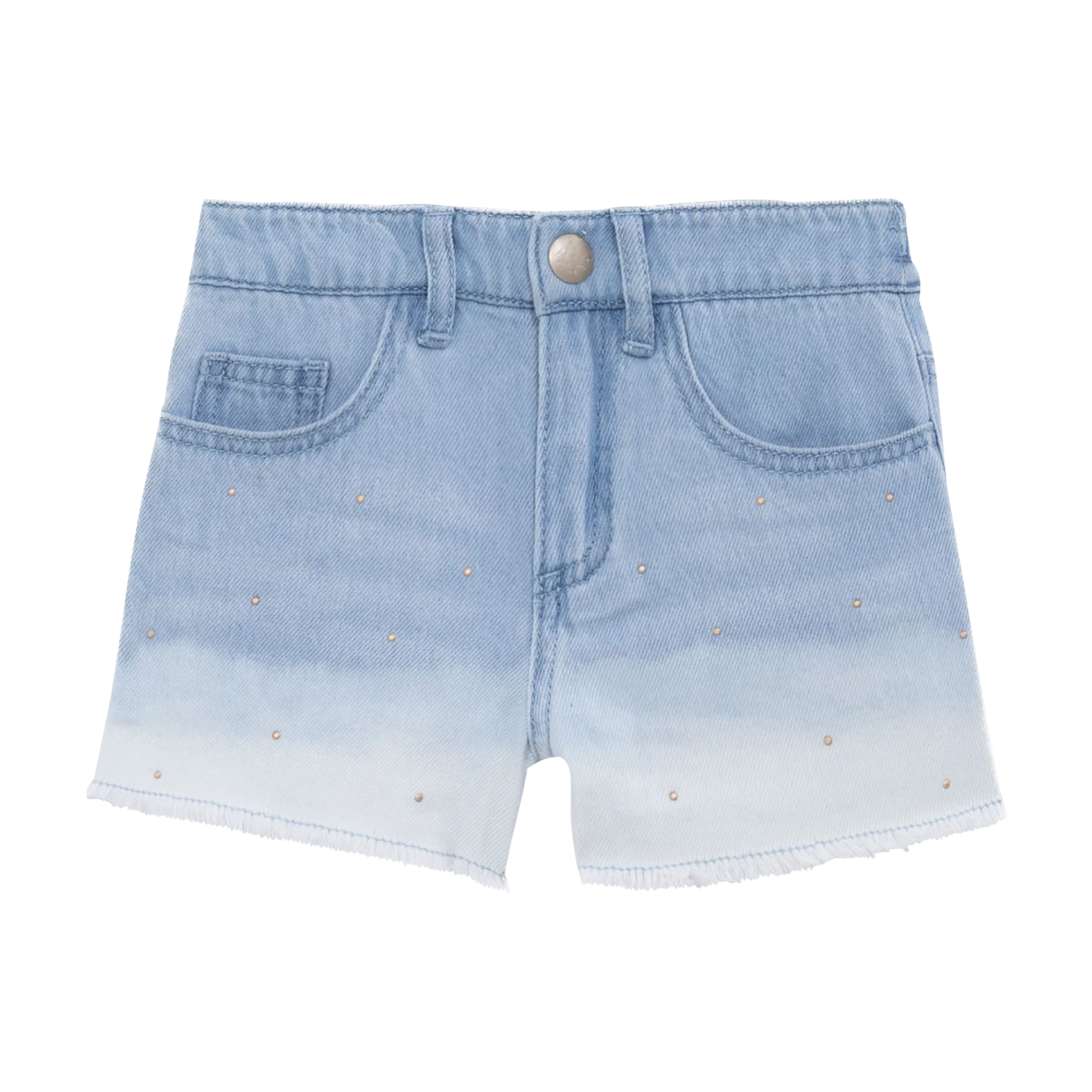 Short en denim de coton Bleu