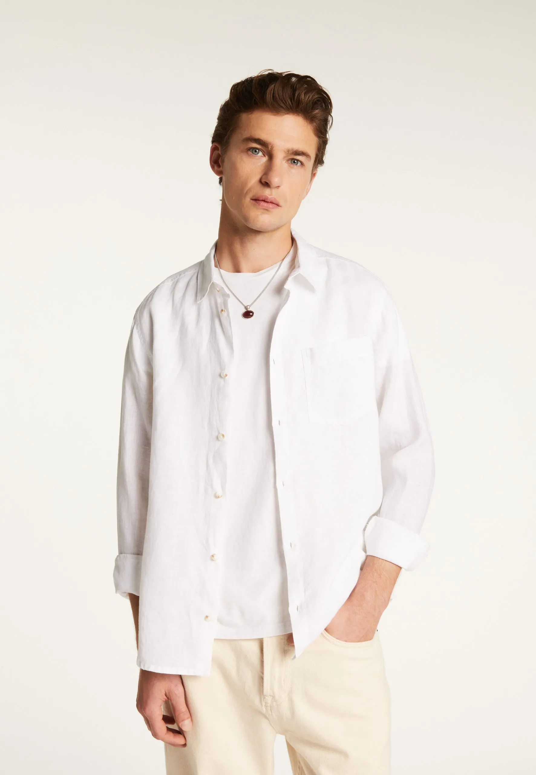 Chemise en lin Blanc DENVER