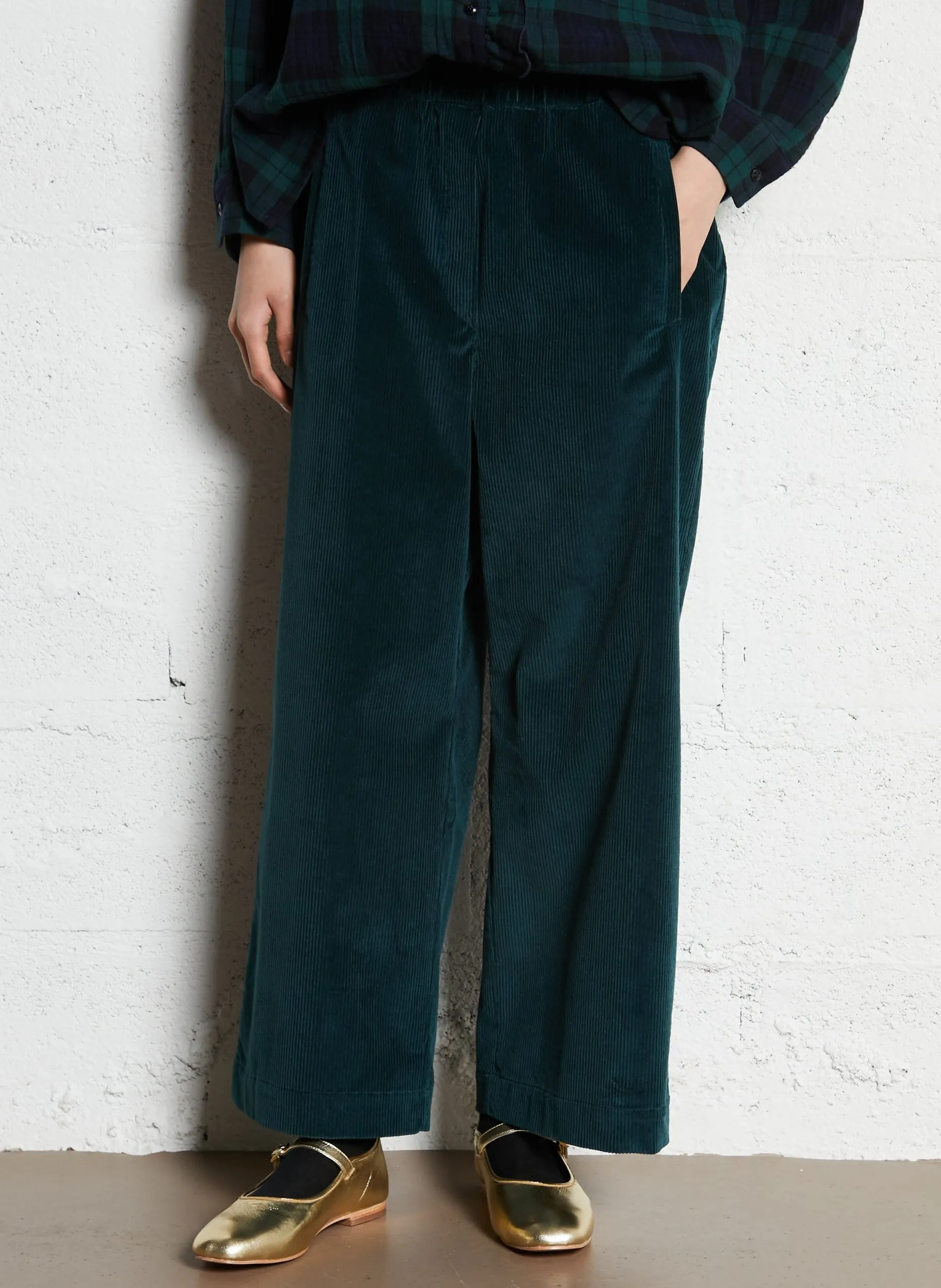 Pantalon droit en coton mélangé Vert STANLEY