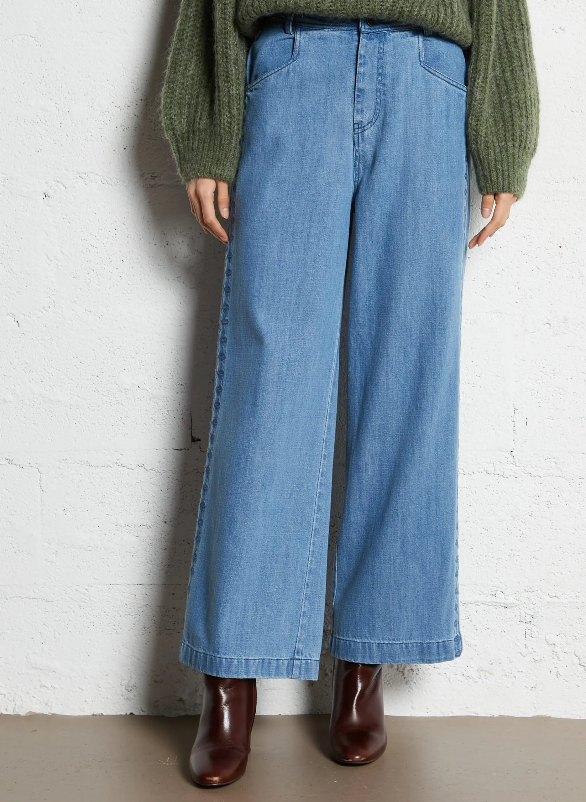 Jean large Bleu AGNES