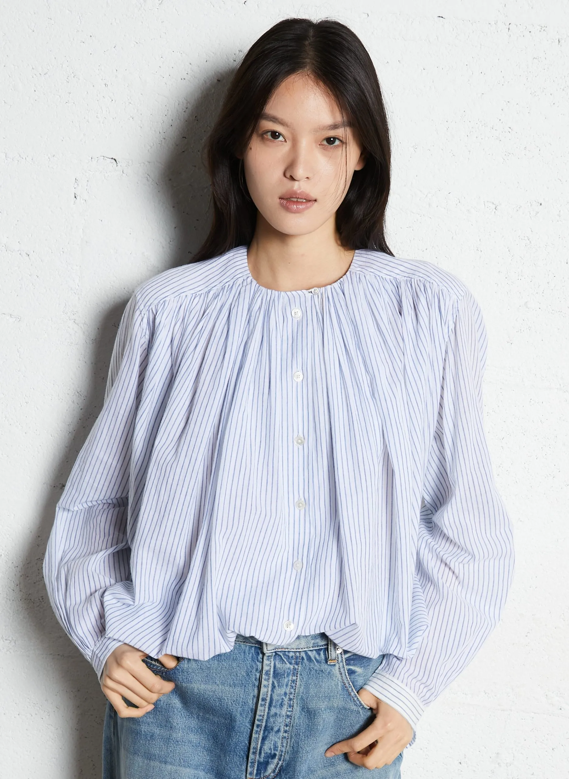 Chemise ample en coton Bleu CALUMET