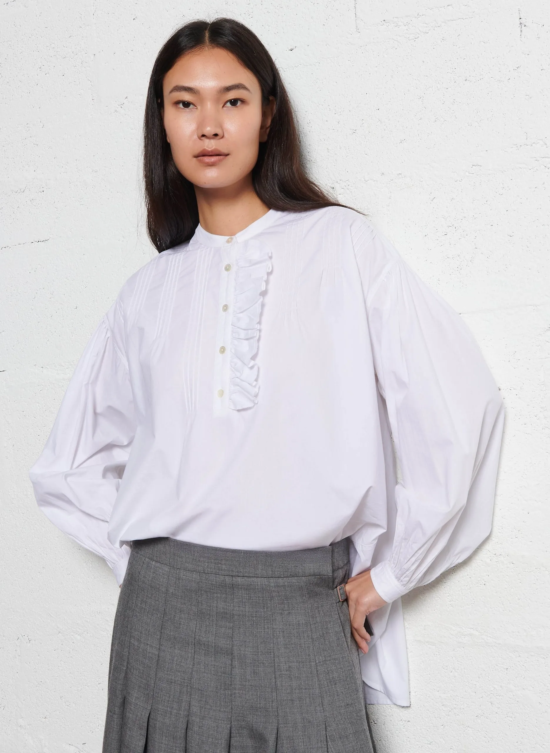 Blouse ample en coton Blanc FA