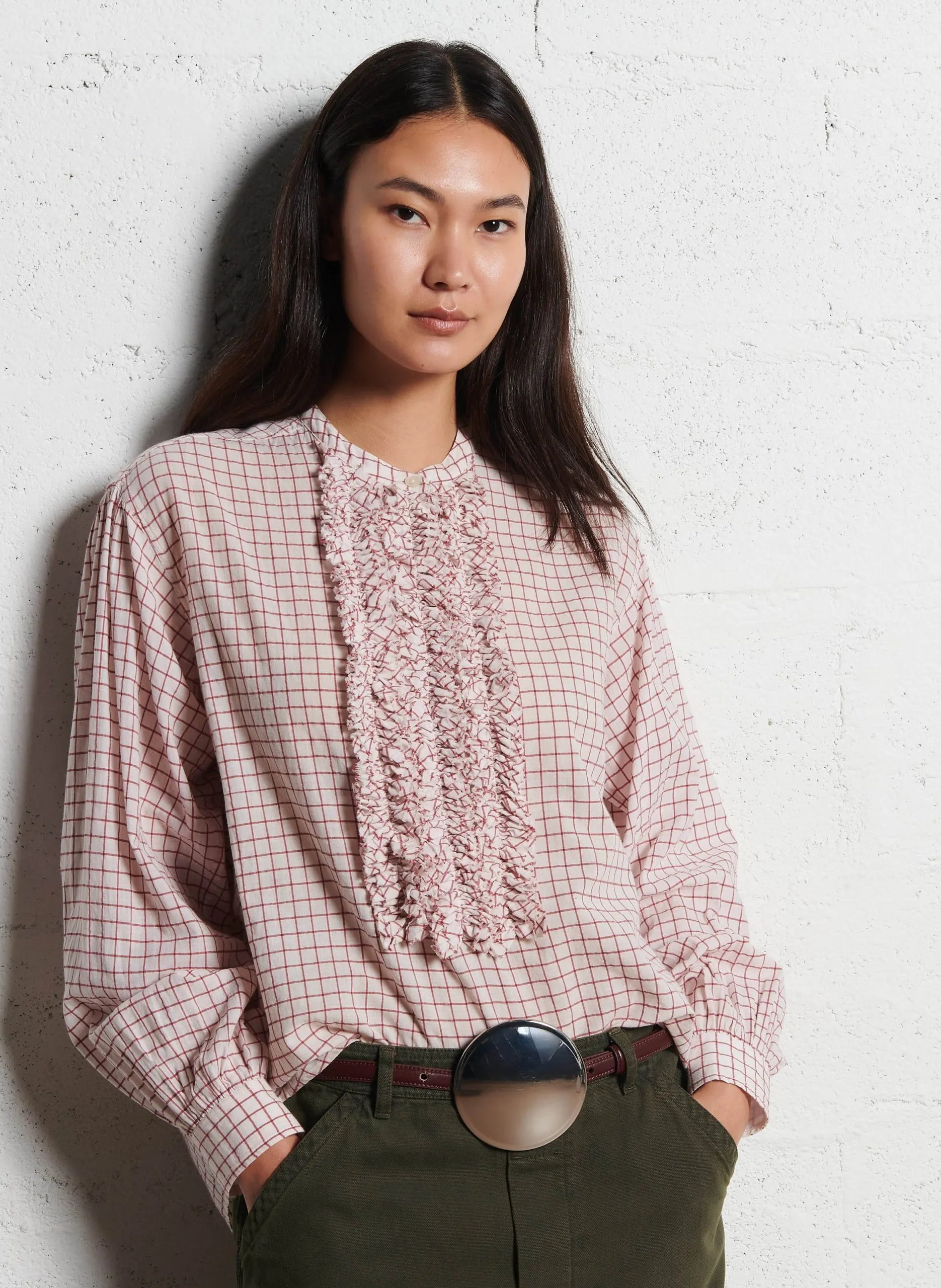 Blouse ample en coton Rouge MAGRITTE