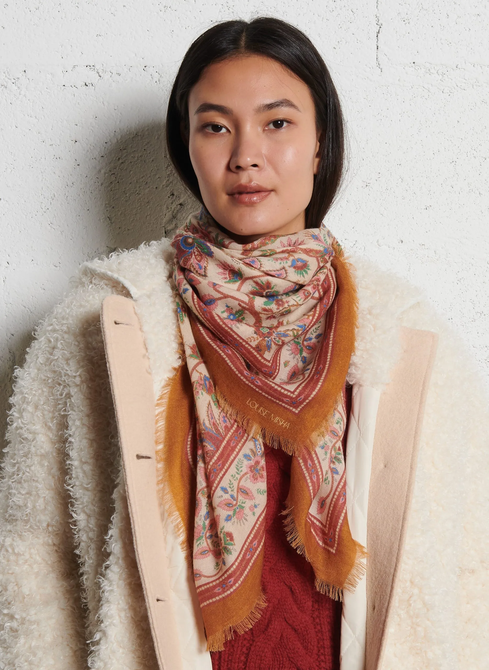 Echarpe imprimée en laine Multicolore MEKNESS