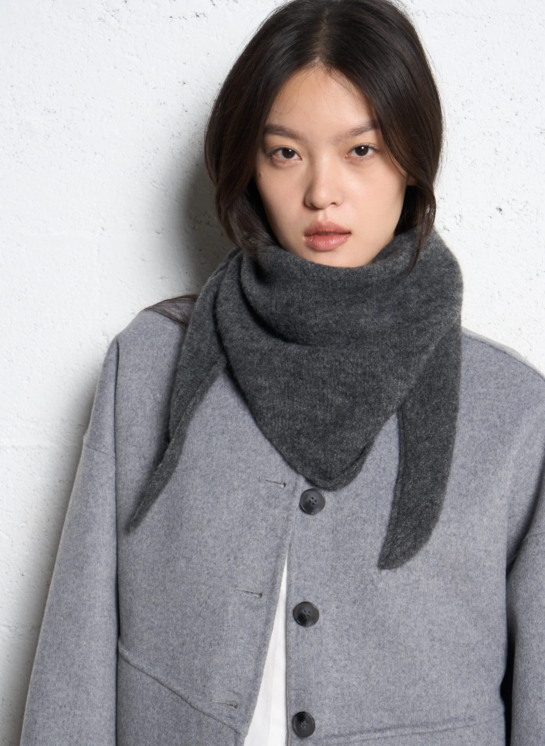 Echarpe en laine mélangée Noir ARMINI