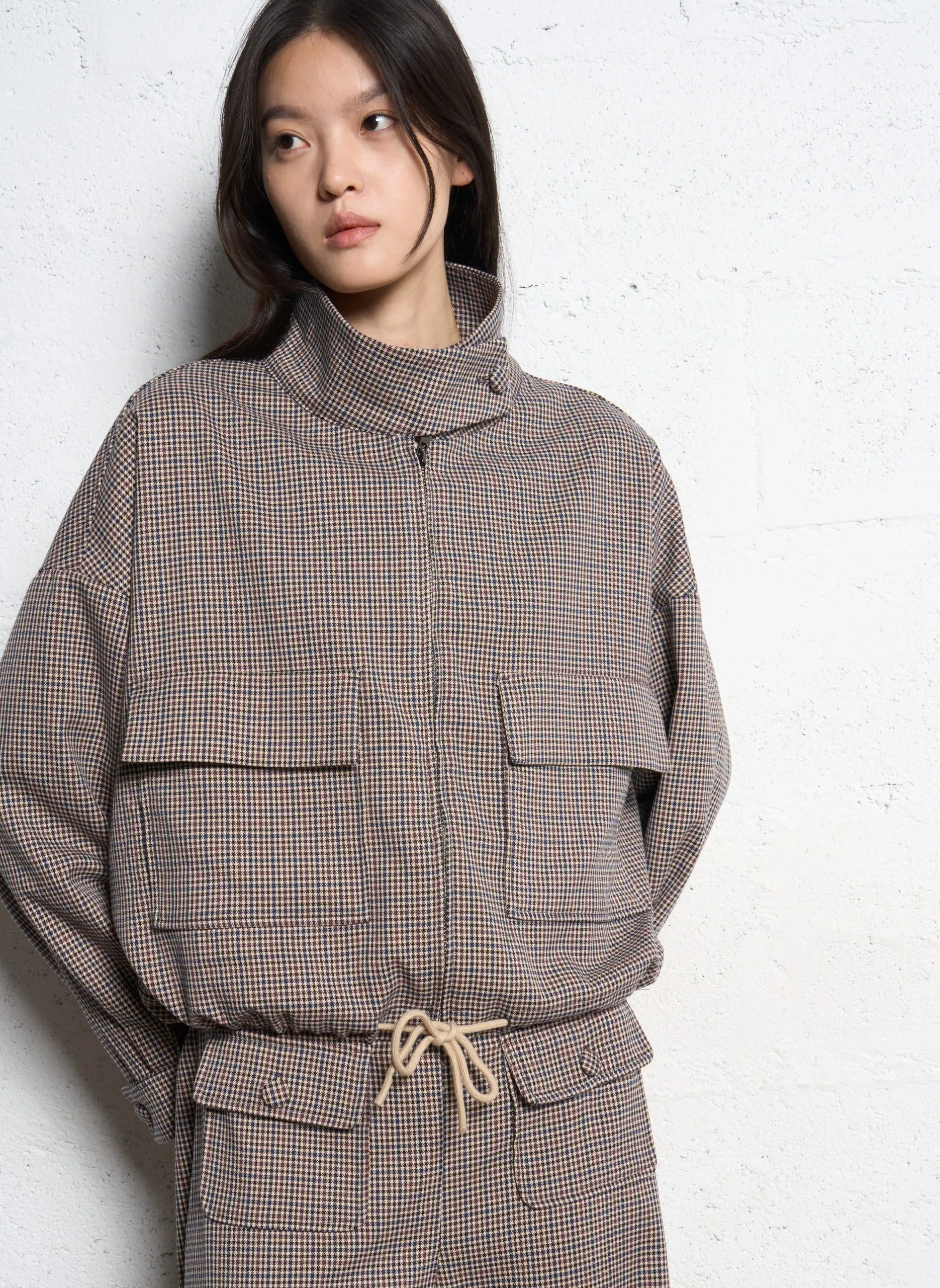 Veste courte imprimée Beige DARIO