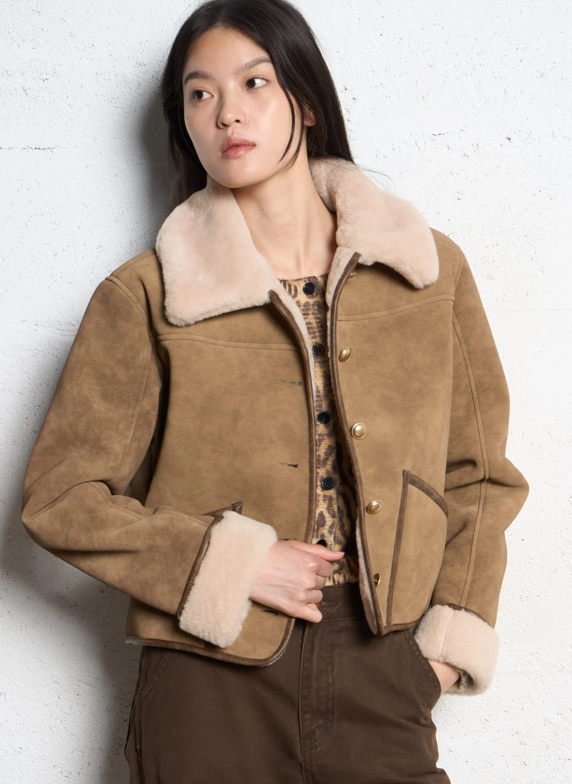 Veste droite col classique Marron EAST