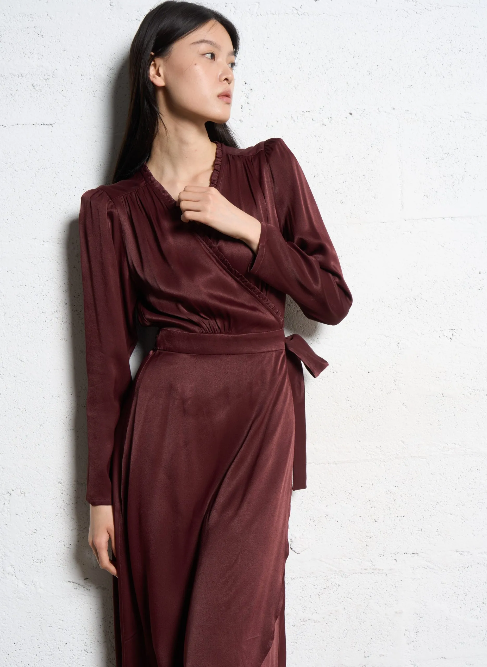 Robe midi cache coeur Violet CIPRI