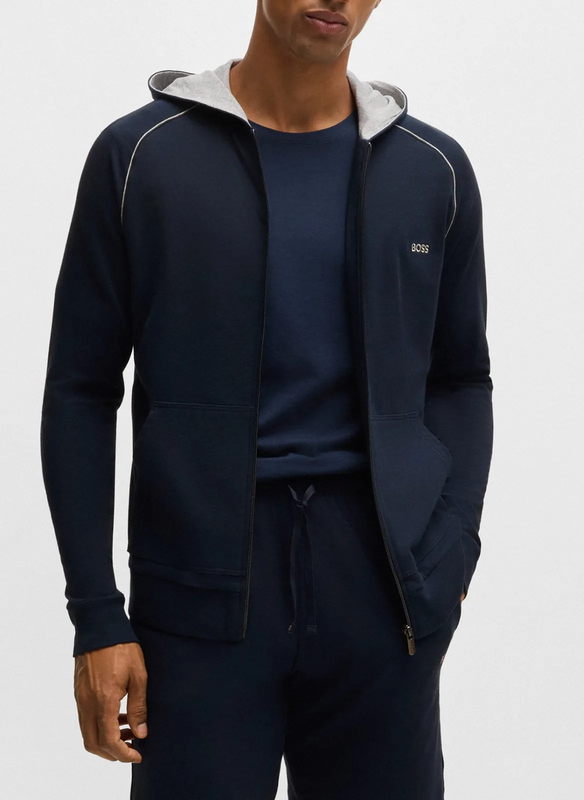 Sweat à capuche zippé Bleu