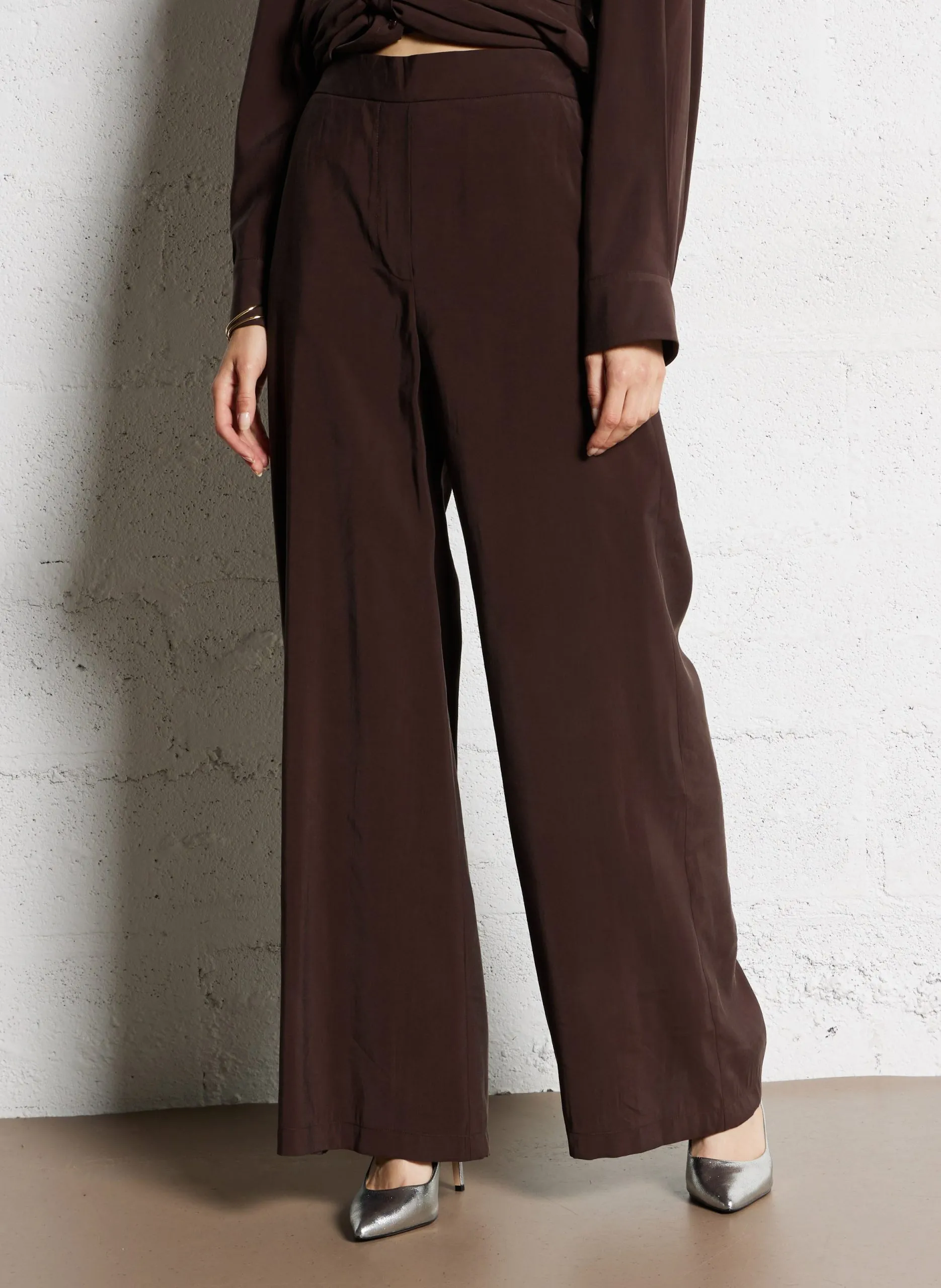 Pantalon large Marron JESSY