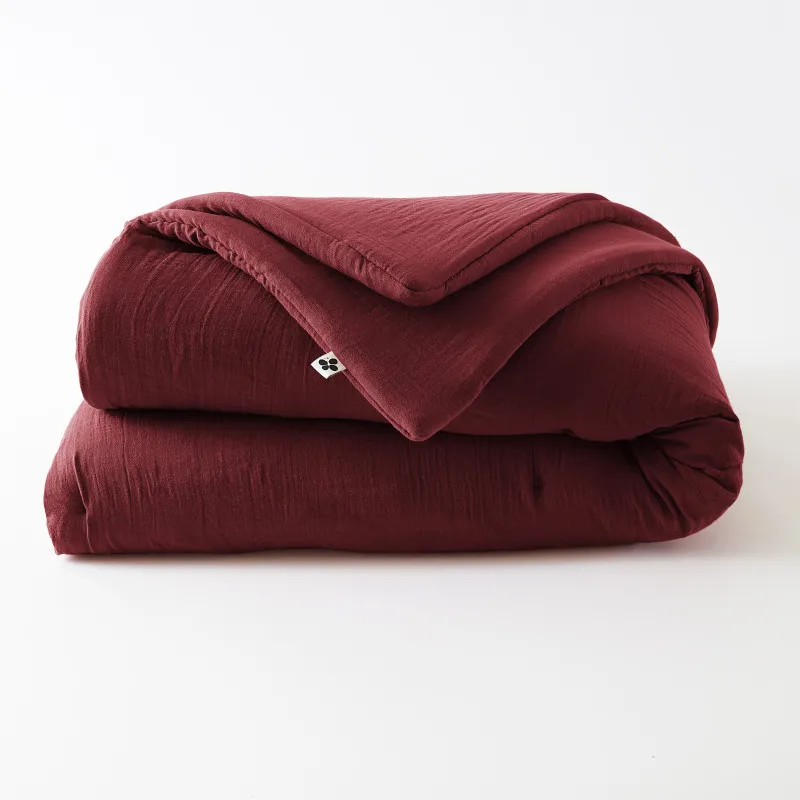 Edredon ou bout de lit en gaze de coton Gris