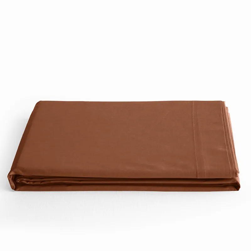 Drap plat "prémium" pour lit 1 place & 2 places Marron