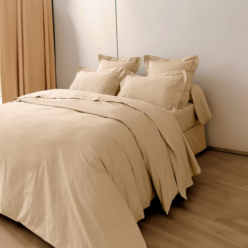 Parure de draps percale de coton peigné "julian" 4 pièces pour lit 140 x 190 cm coton pur Blanc