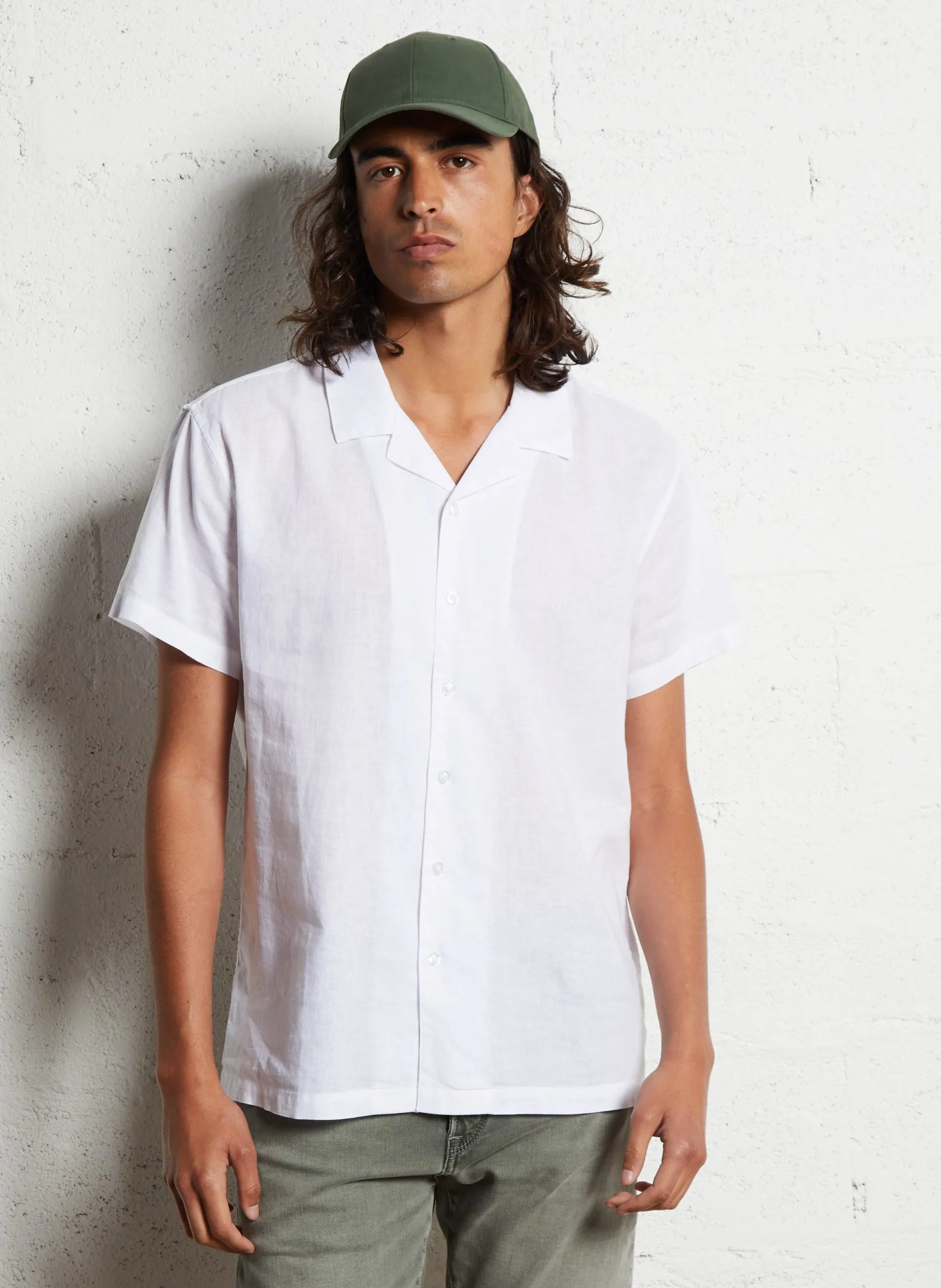 Chemise oversize en lin mélangé Blanc MINAR
