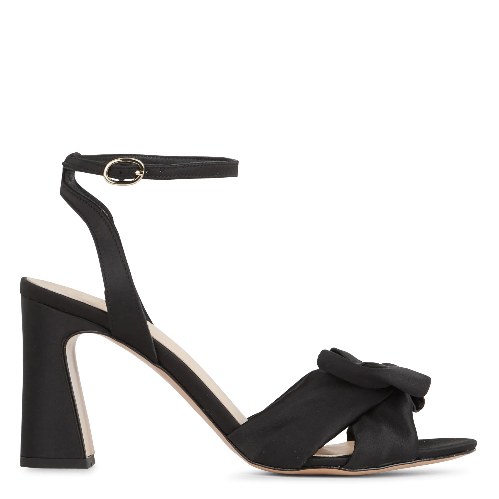 Sandales hautes satinées Noir PIVOINE