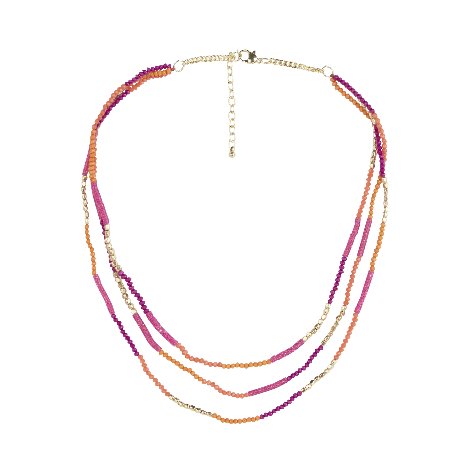 Collier multi-rang à perles Multicolore