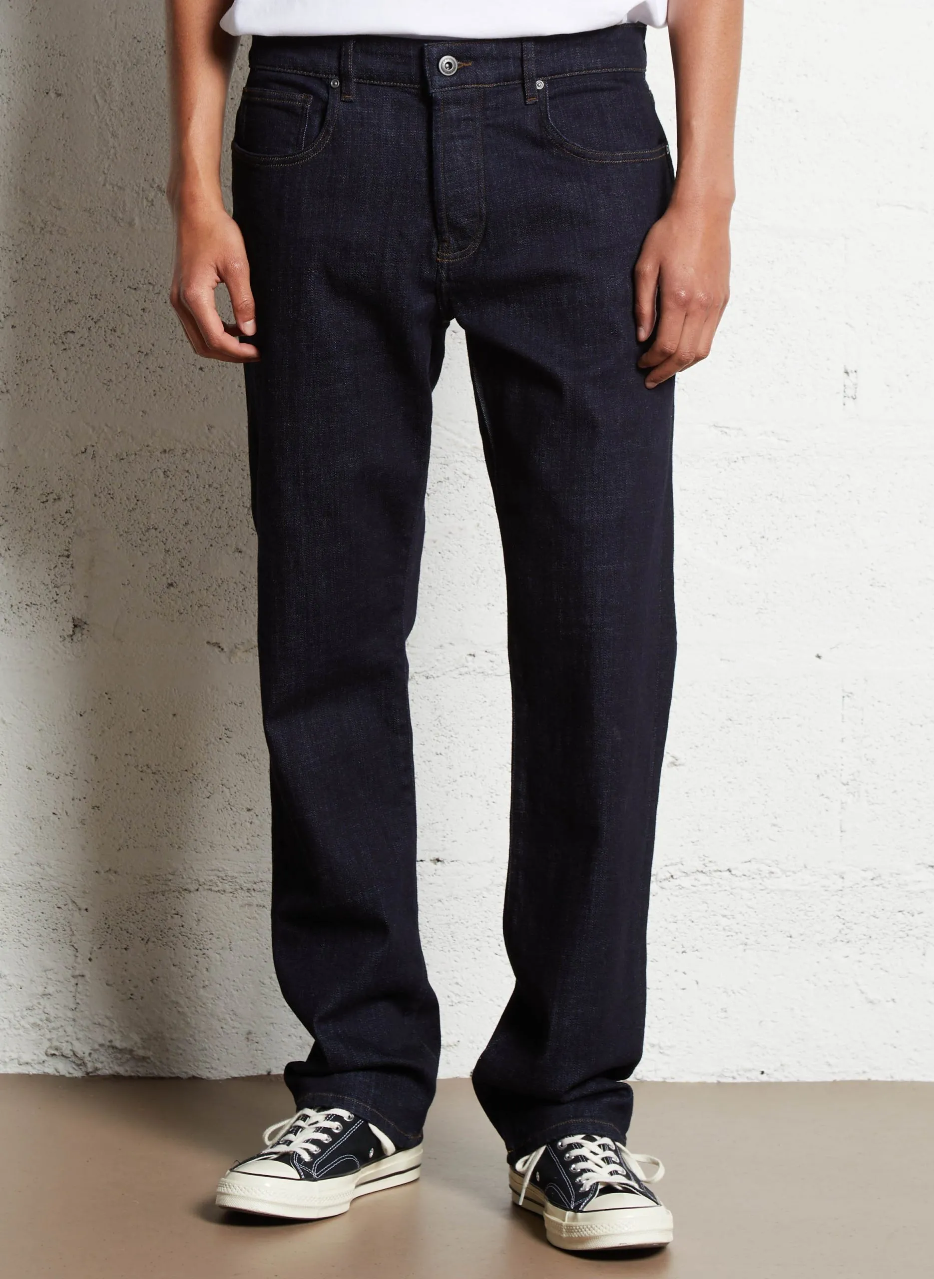 Jean droit en coton mélangé Bleu SERGE