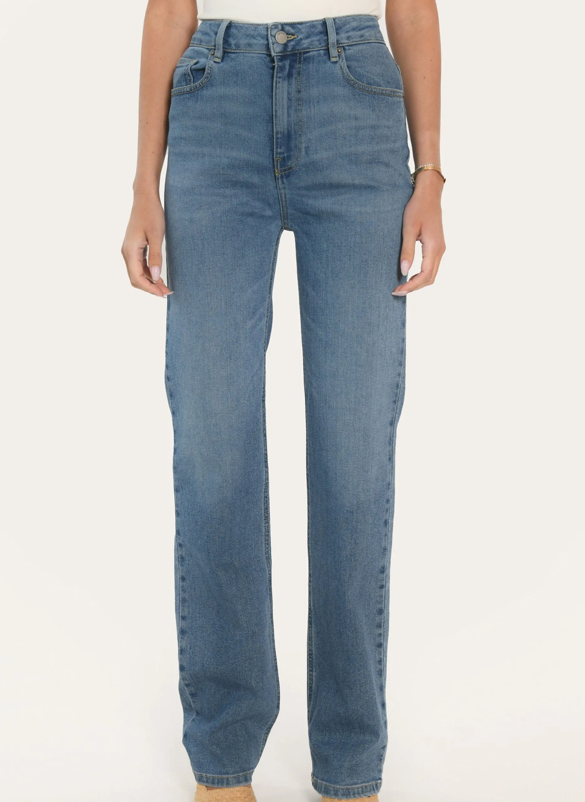 Jean droit taille haute Bleu ALBERTINA