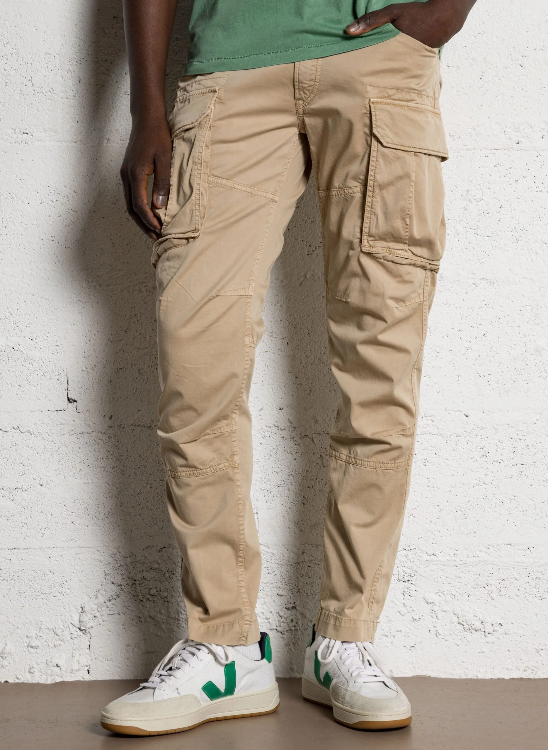 Pantalon droit en coton mélangé Blanc AARON