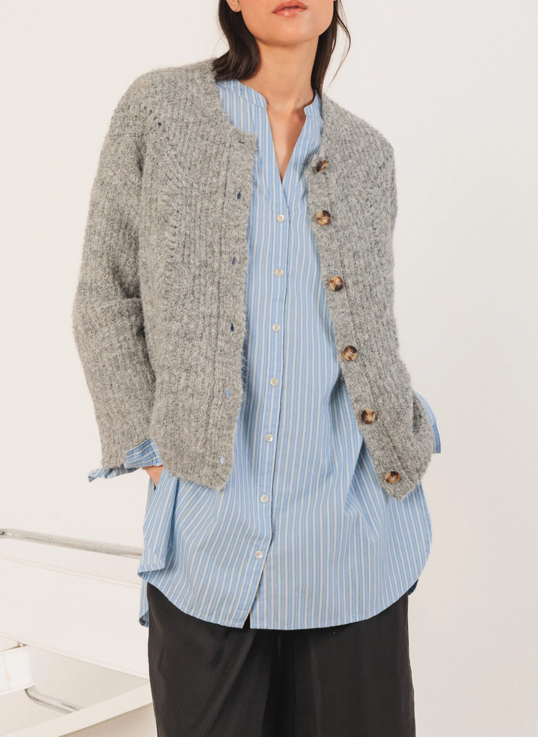 Gilet col rond Argent