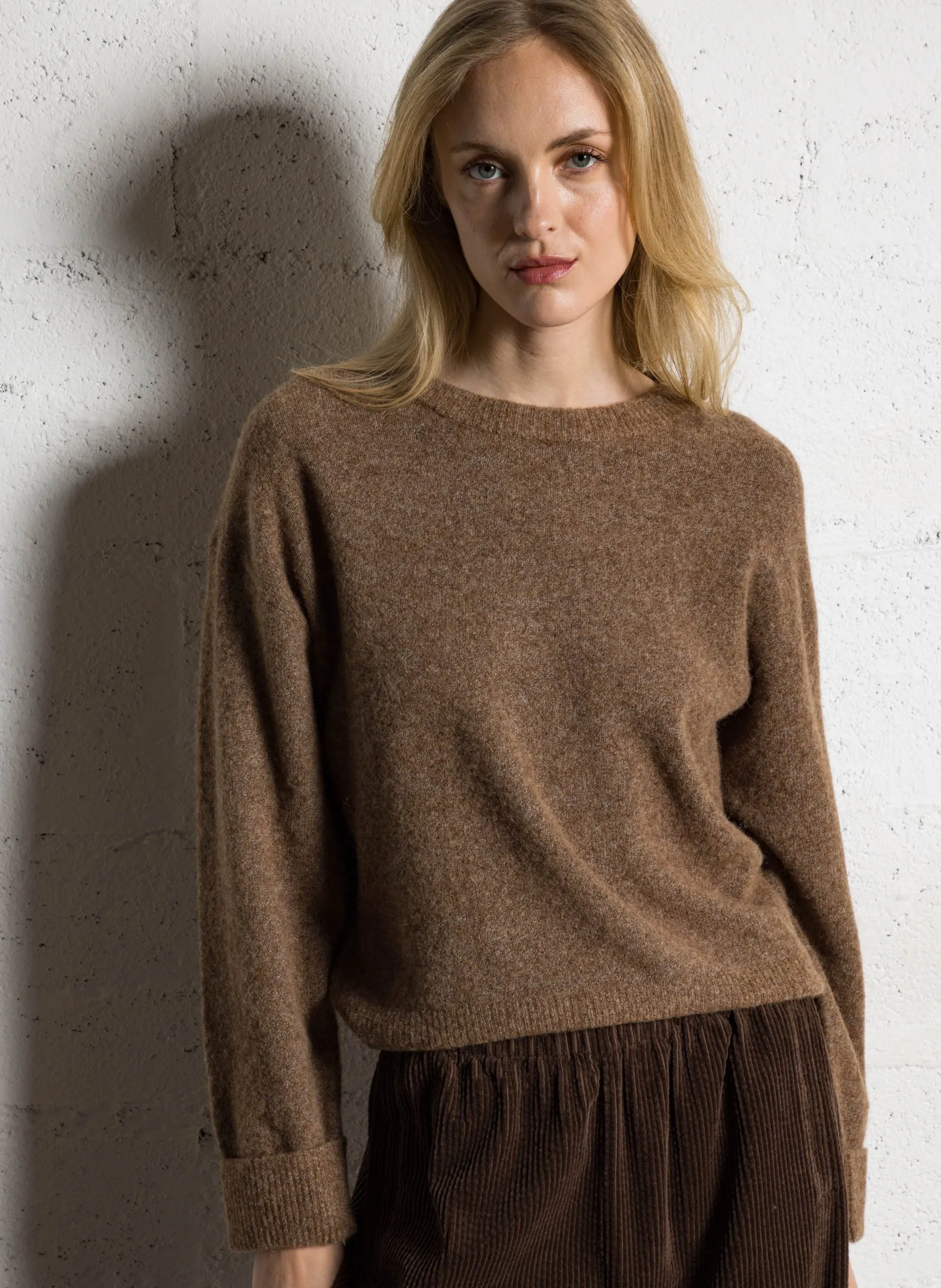 Pull oversize en laine mélangée Marron JOSEPHINE