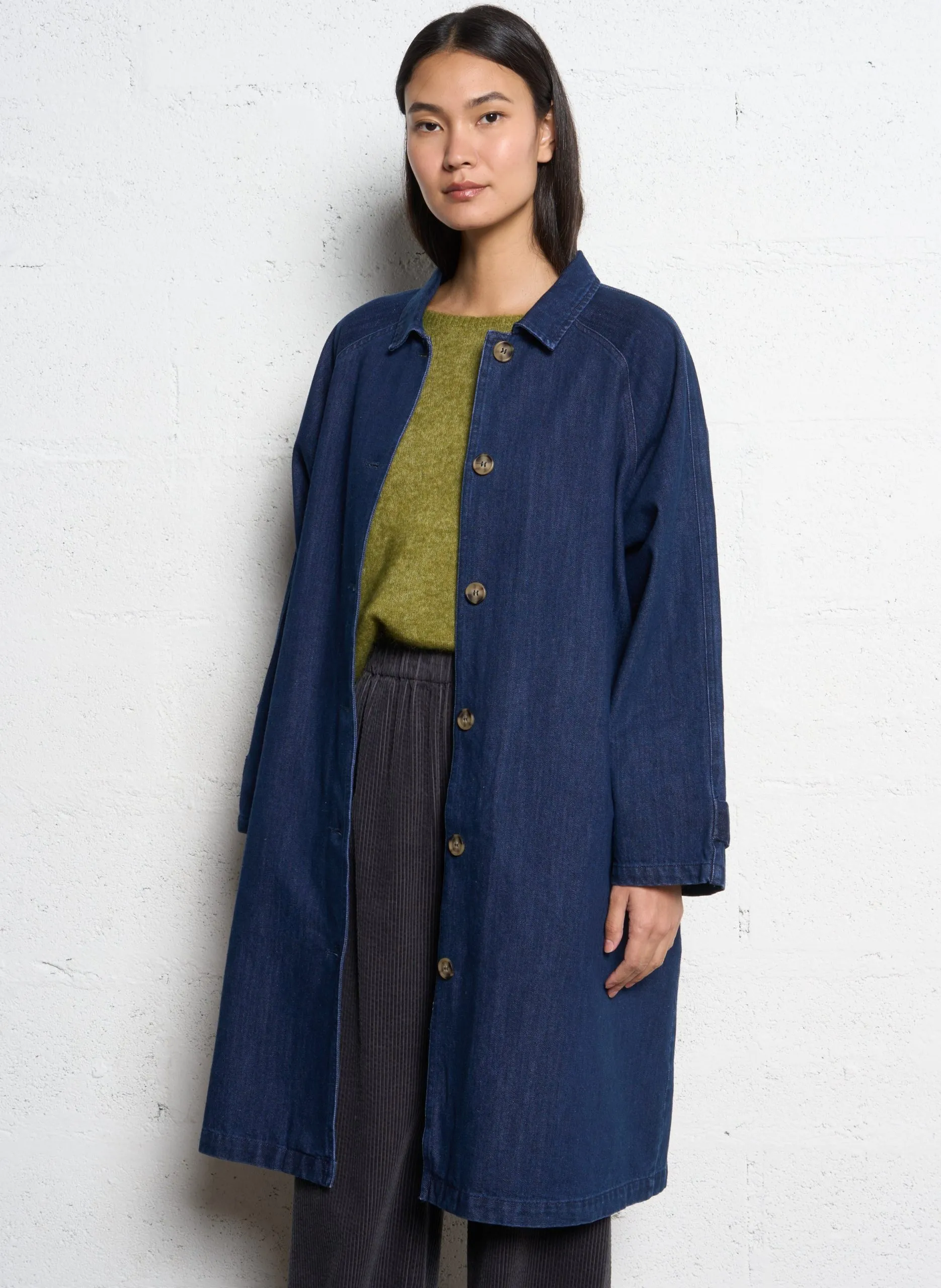 Manteau oversize en coton mélangé Jaune JAYDEN